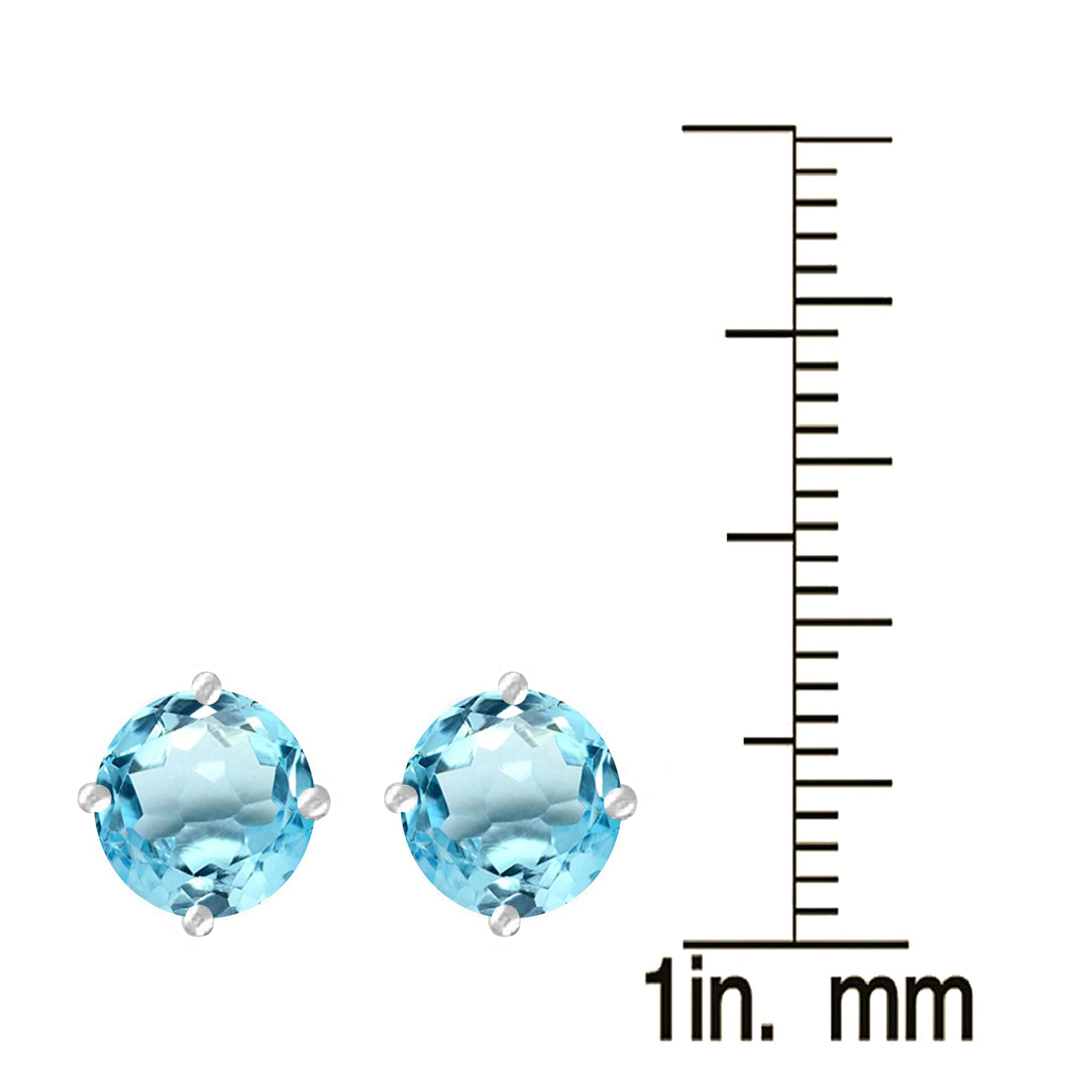 Natural Gemstone Sterling Silver Stud Earrings for Women - Elegant & Hypoallergenic Jewelry for Everyday Wear, Gifts & Special Occasions