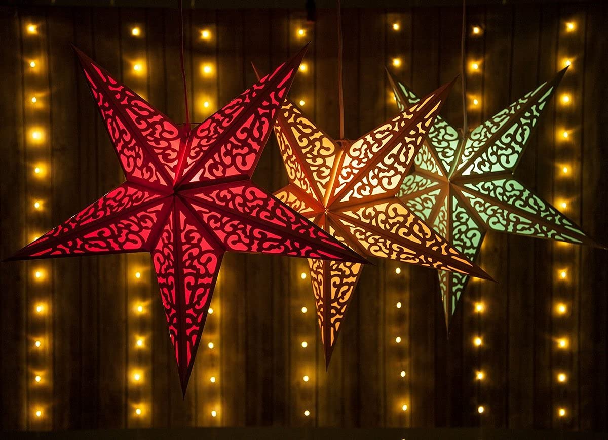 25 Ft Extra-Long White Mini Pendant Light with E12 Base & Switch - Star Lantern Swag Light Kit for Bedroom, Patio & Indoor Decor | PaperLanternStore