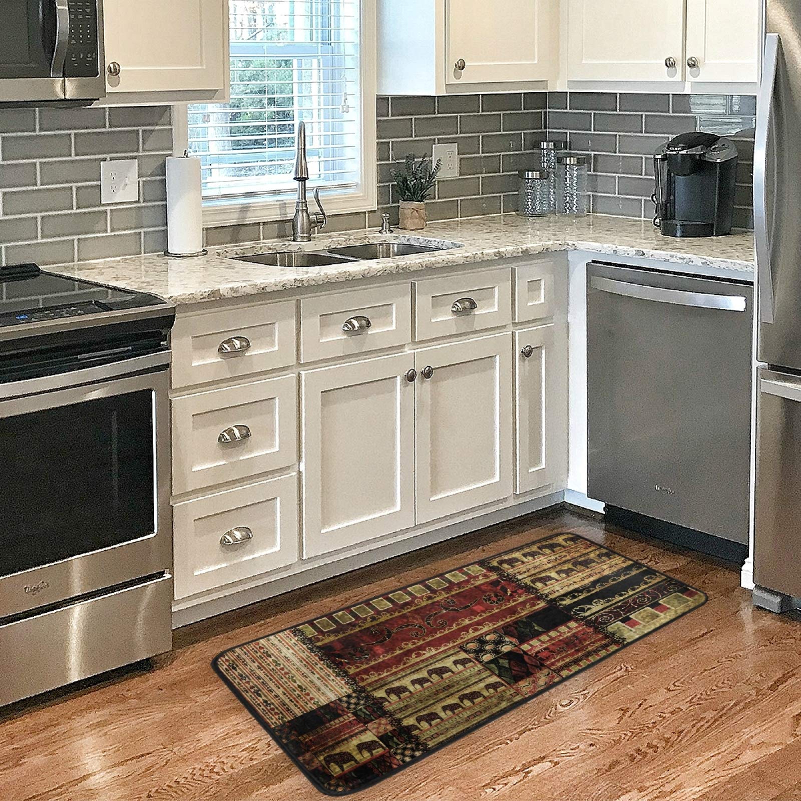 African Print Non-Slip Kitchen Rug Mat 39x20 Inch - Soft Absorbent Bathroom Runner Doormat - Waterproof Home Decor Floor Mat for Kitchen, Bathroom & Entryway - Ideal for High Traffic Areas & Pet-Friendly Homes - Perfect for Cozy Kitchens, Spa Bathrooms & Welcoming Entryways