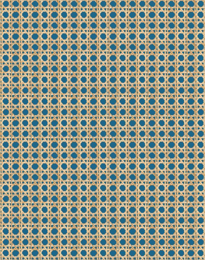 Wallshoppe Faux Caning Wallpaper - Cadet Blue Peel & Stick Removable Wallpaper for Bedroom, Living Room, and Office Decor