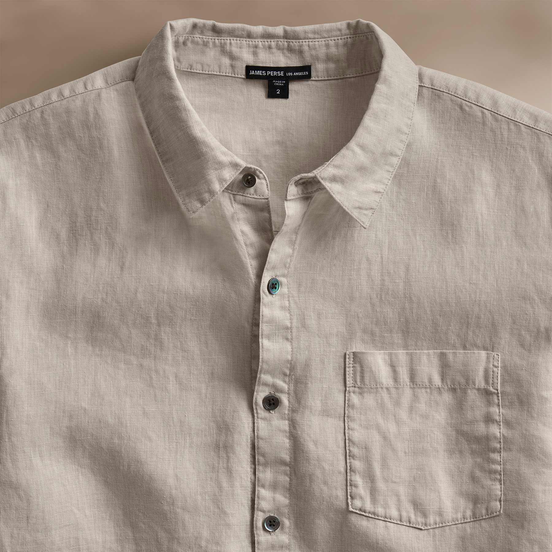 Lightweight Linen Shirt for Men & Women - Breathable Summer Casual Button Down Shirt in Natural Salt Pigment Color | Perfect for Beach Vacation, Outdoor Activities & Office Wear