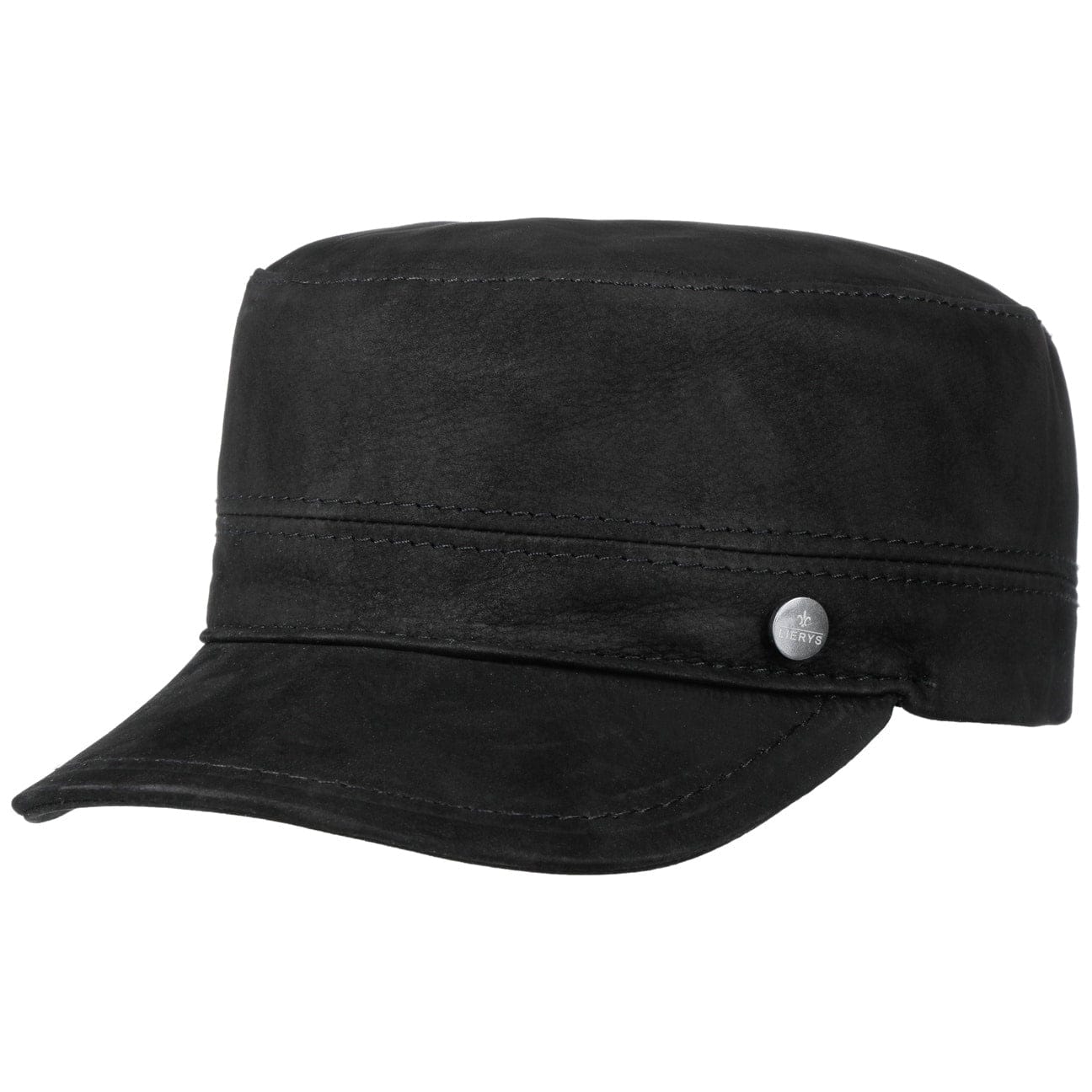Lierys Genuine Leather Cubano Army Cap - Vintage Military Style Hat for Men & Women - Perfect for Outdoor Adventures, Casual Wear & Costume Parties