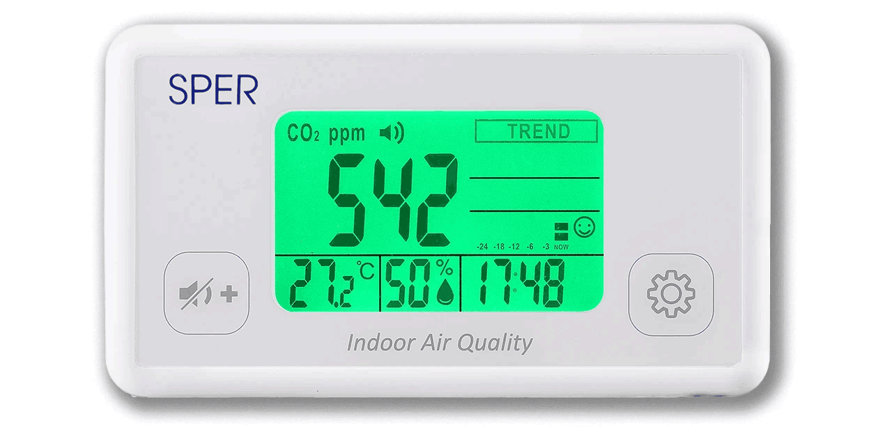 Indoor Air Quality Monitor with Color-Coded Display - Real-Time PM2.5, CO2, TVOC & Temperature/Humidity Sensor for Home, Office & Baby Room Air Purification
