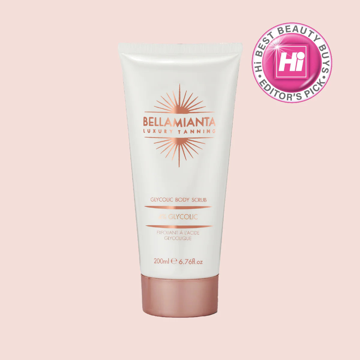 Bellamianta Glycolic Scrub - Exfoliating Face & Body Scrub for Smooth Skin | Brightening & Anti-Aging Treatment | Perfect for Acne-Prone & Dull Skin - Use for Weekly Skincare Routine & Pre-Makeup Prep