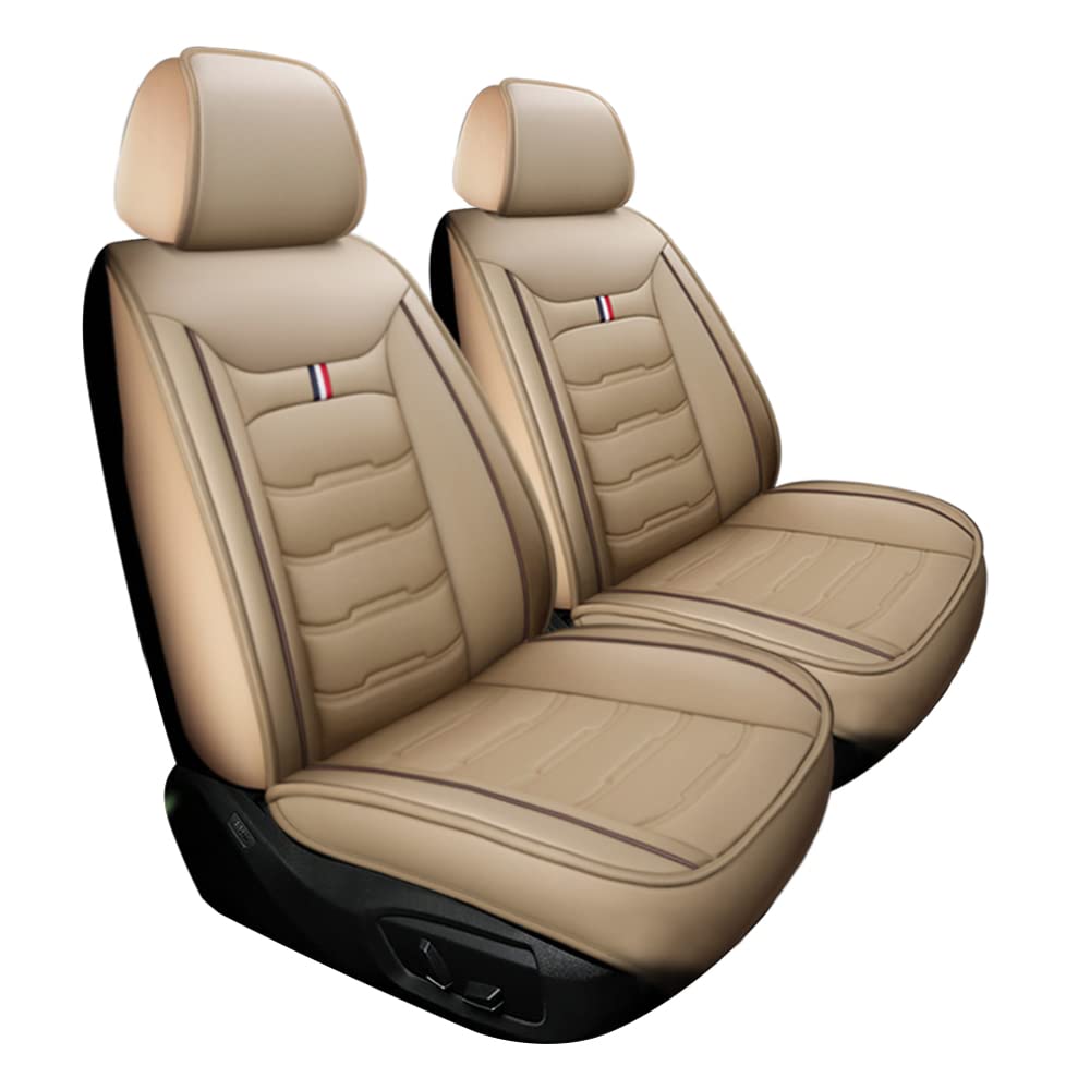 Custom PU Leather Car Seat Covers for Dodge Charger RT/SE/SRT (2006-2022) - 5-Piece Set for Front & Rear Seats - Beige - Perfect for Daily Commuting & Road Trips