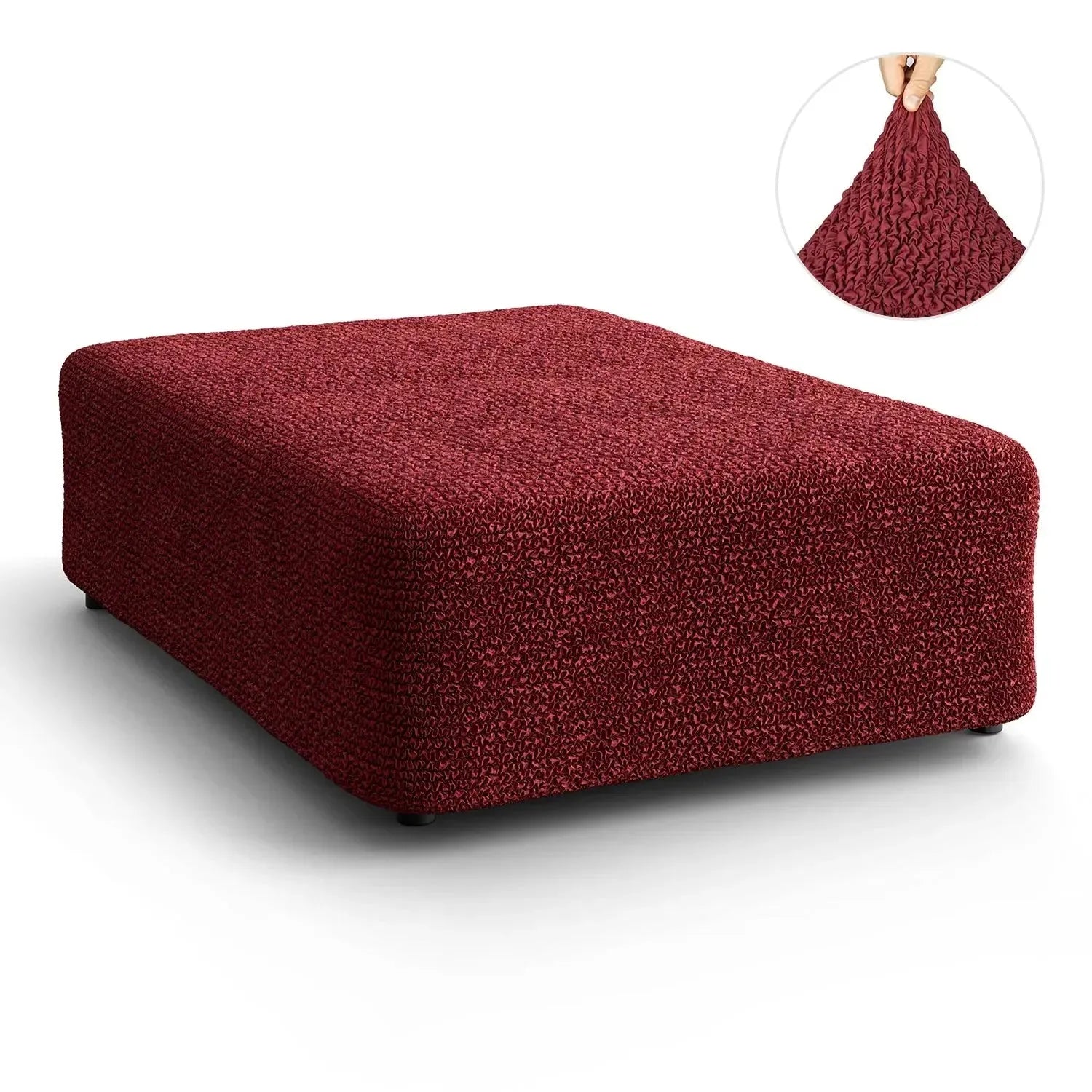 Large Ottoman Slipcover - Microfiber Collection for Living Room, Bedroom & Home Decor | Washable & Durable Furniture Cover
