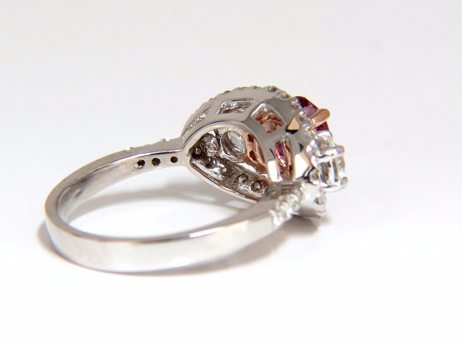 GIA Certified 2.97ct Natural No Heat Vivid Pink Sapphire Ring - Three Stone Wrap Design for Engagement, Anniversary & Special Occasions