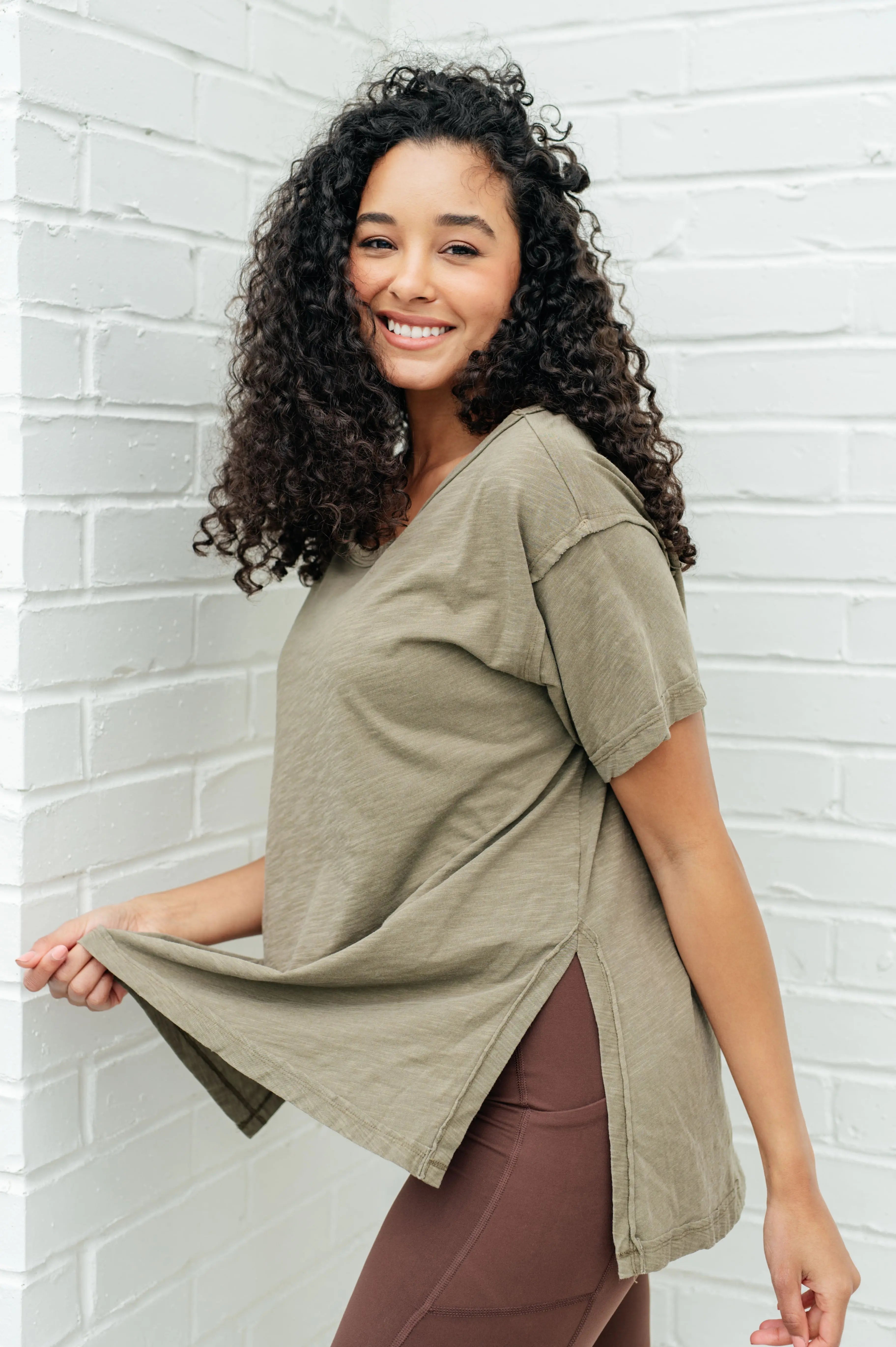 Let Me Live Relaxed Tee in Army Green - Soft Cotton Casual T-Shirt for Men & Women - Perfect for Everyday Wear, Lounging, and Relaxing