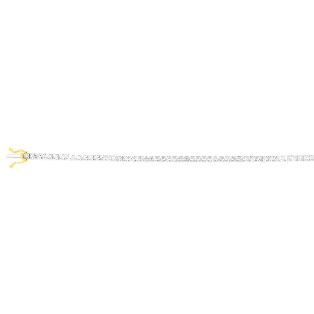 1 Carat Lab Grown Diamond Tennis Bracelet in 9K Yellow Gold - Elegant Jewelry for Women, Perfect for Weddings, Anniversaries & Special Occasions