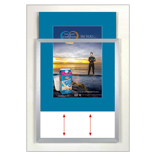 Premium Euro Style Slide-In Picture Frame for 8.5x11 Posters with 4-Inch Wide Matboard - Perfect for Wall Art, Home Decor & Office Display