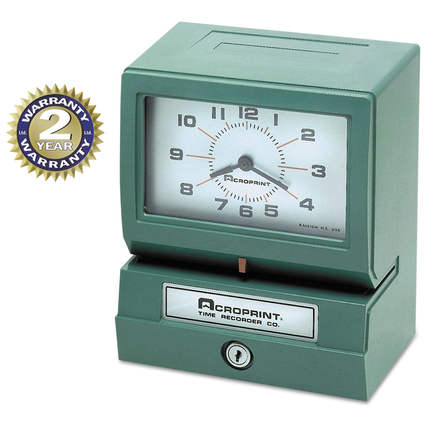 Acroprint® Model 150 Heavy Duty Time Clock - Automatic Time Recorder with Month/Date/24H Time Stamp - Green | Ideal for Office, Factory & Warehouse Time Tracking