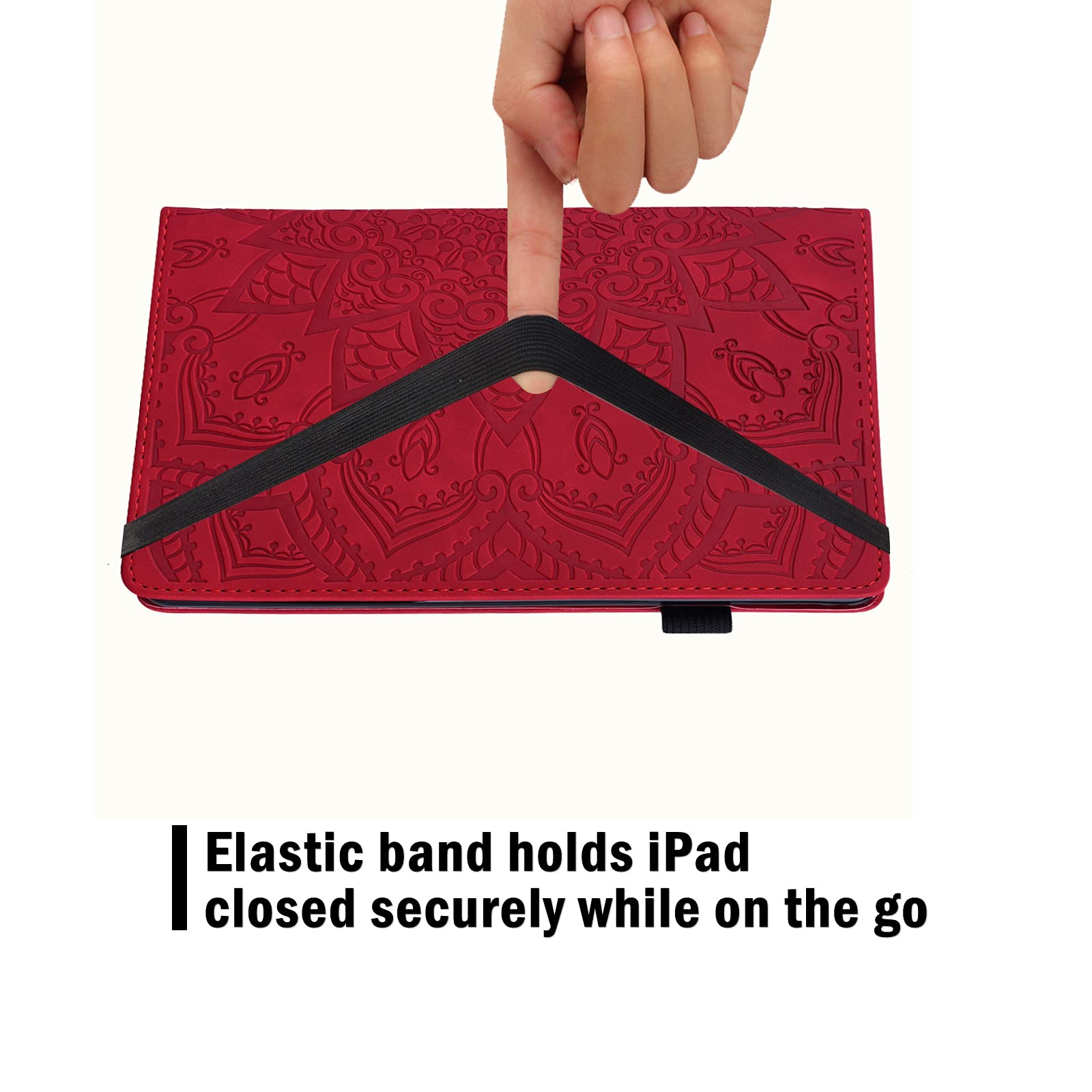 Premium Protective Case for Amazon Kindle Fire HD 8 (8th/7th/6th Gen, 2018/2017/2016) - Magnetic PU Leather Cover with Card Slot, Kickstand & S Pen Holder - Red - Perfect for Reading, Travel & Work