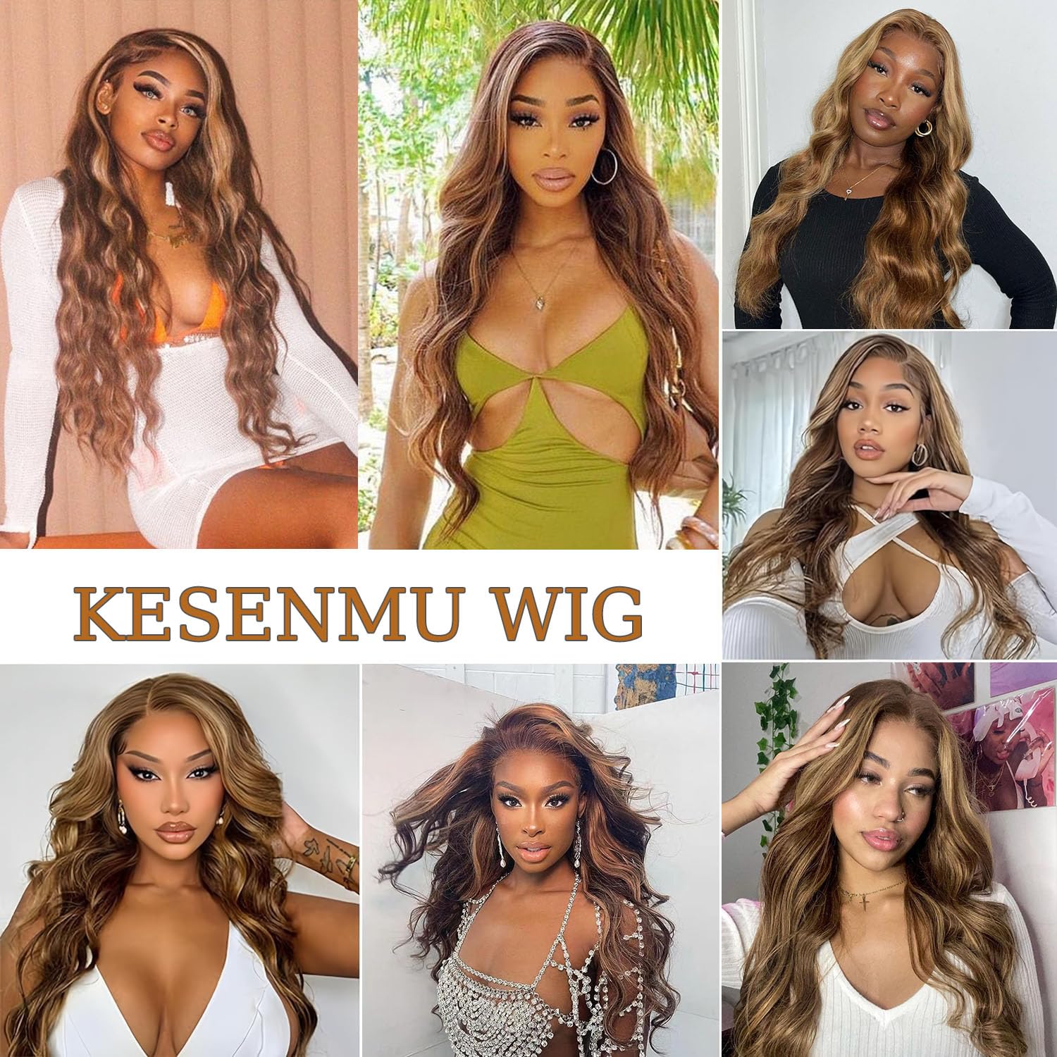 13x6 HD Ombre Lace Front Human Hair Wig - Body Wave Highlight Lace Frontal Wig with Baby Hair, 180% Density 4/27 Colored Glueless Honey Blonde 28 Inch | Perfect for Cosplay, Daily Wear & Special Occasions