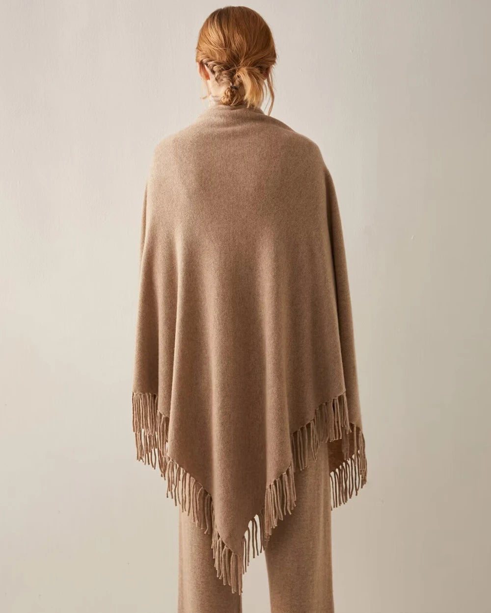 Luxury Triangular Tassel Cashmere Scarf - Soft Winter Shawl Wrap for Women - Perfect for Cold Weather, Office & Evening Outfits