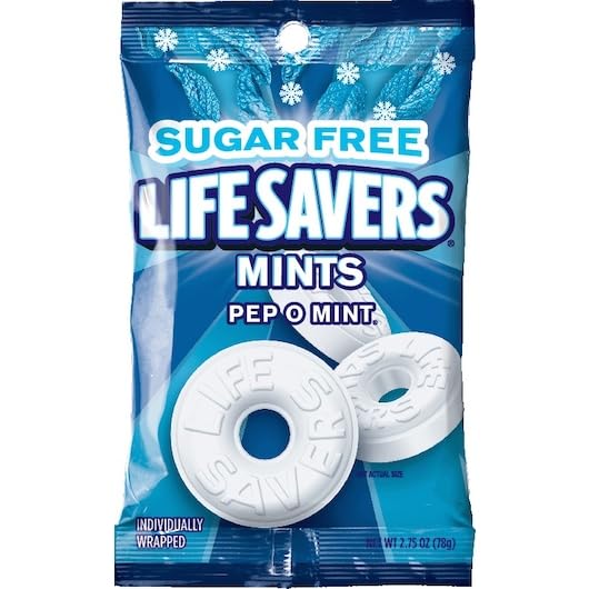 Sugar Free Life Savers Hard Candy Breath Mints - Refreshing Individually Wrapped Mints for Fresh Breath - Pack of 2 (Great for Office, Travel & After Meals)