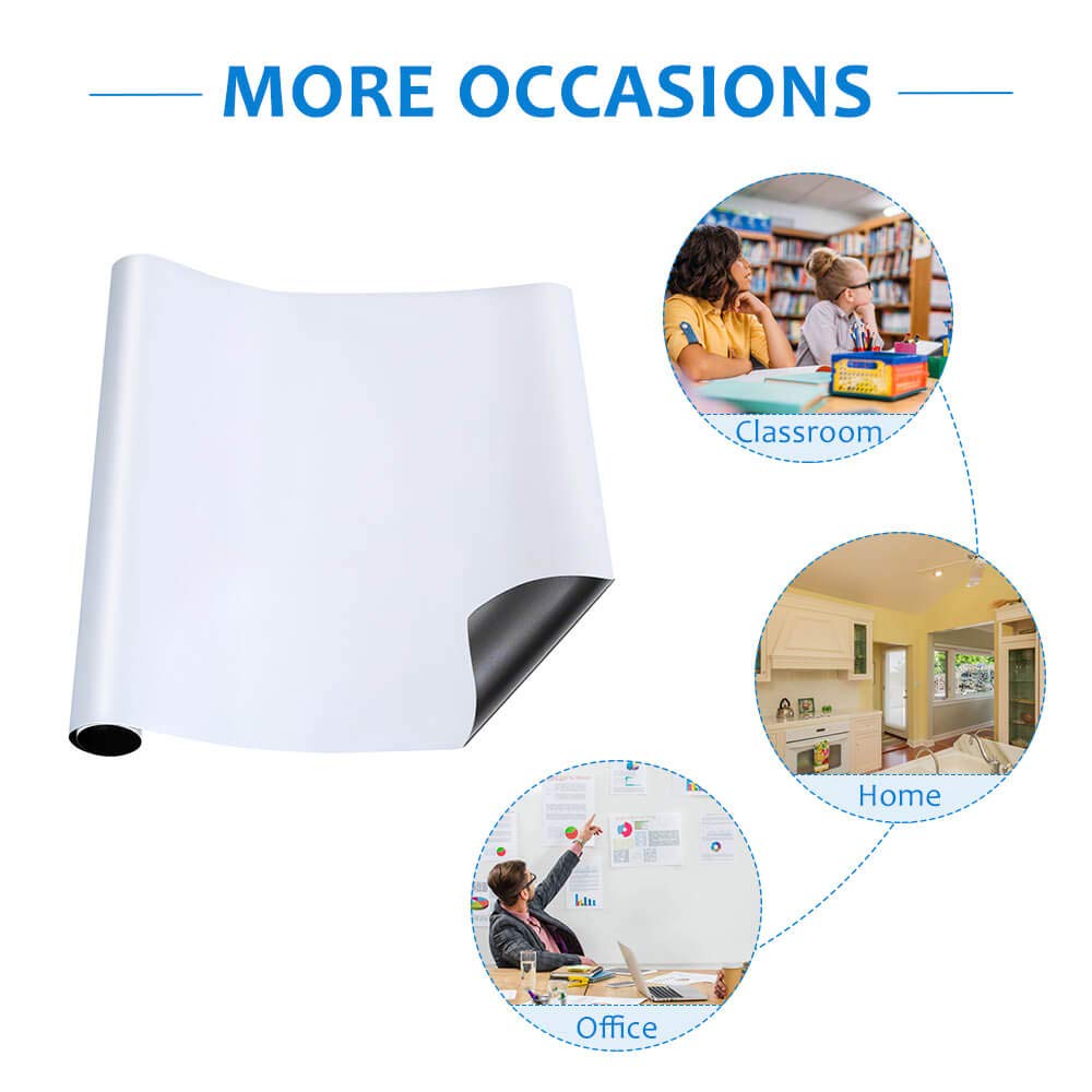 Large Magnetic Whiteboard Wall Sticker - Non-Adhesive Back, Dry Erase Board with Nano Tape | Thick Reusable Writable Surface for Home Office, Homeschool & Kids Room | Includes 4 Markers & 4 Magnets (94x48 inches) | Perfect for Schedules, Notes, Teaching & Creative Projects