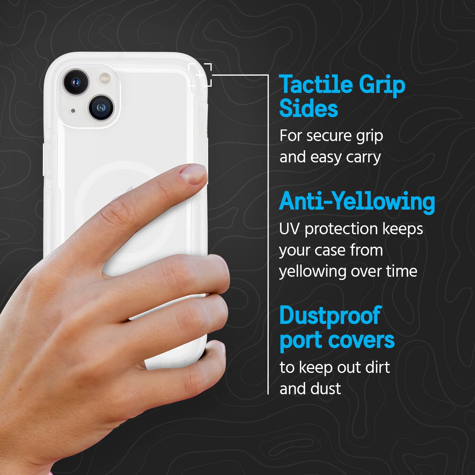 Pelican Voyager Series iPhone 14 Plus Case 6.7 Inch | MagSafe Compatible Military Grade Drop Protection | Anti-Yellow Clear Magnetic Charging Phone Case with Belt Clip Holster & Kickstand | Perfect for Outdoor Adventures, Work & Travel