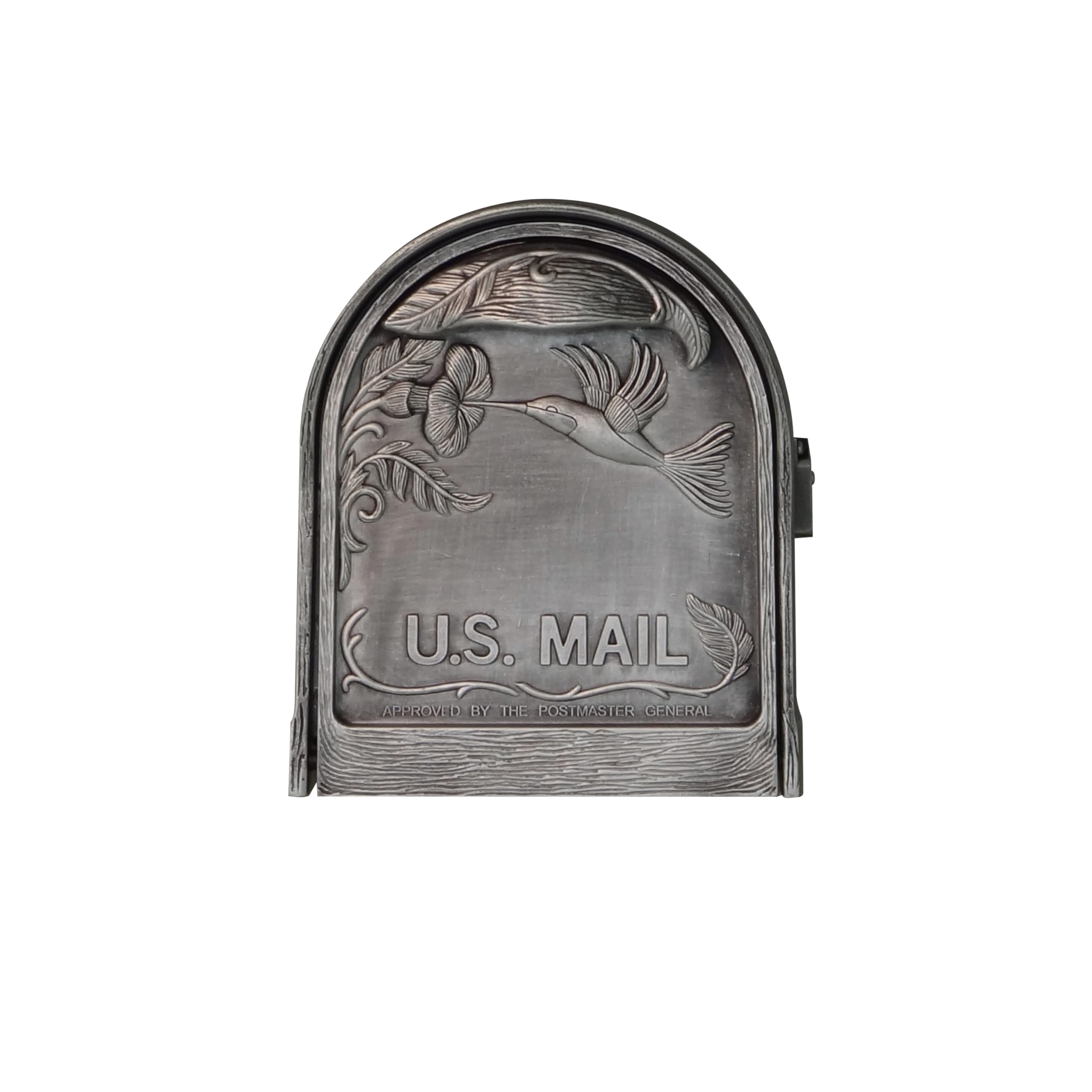 Special Lite SCB-1005-SW Swedish Silver Aluminum Hummingbird Curbside Mailbox - Durable Post Mount Mailbox for Home & Garden - Perfect for Residential Mail Delivery & Curb Appeal Enhancement