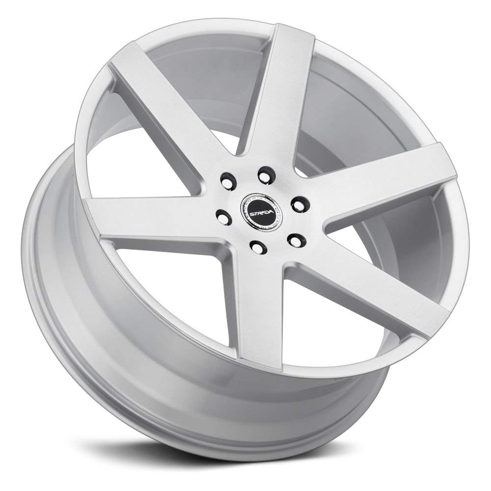 STRADA CODA Custom Wheel 22x9.5 Silver with Brushed Face - 24 Offset, 6x135 Bolt Pattern, 87.1mm Hub - Perfect for Ford F150, Chevy Silverado & Ram 1500 Truck Upgrades
