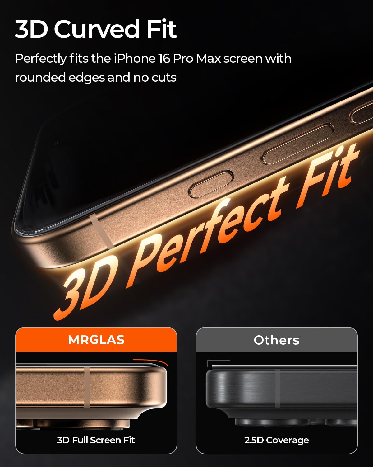 MRGLAS 4-Pack Tempered Glass Screen Protector for iPhone 16 Pro Max 6.9