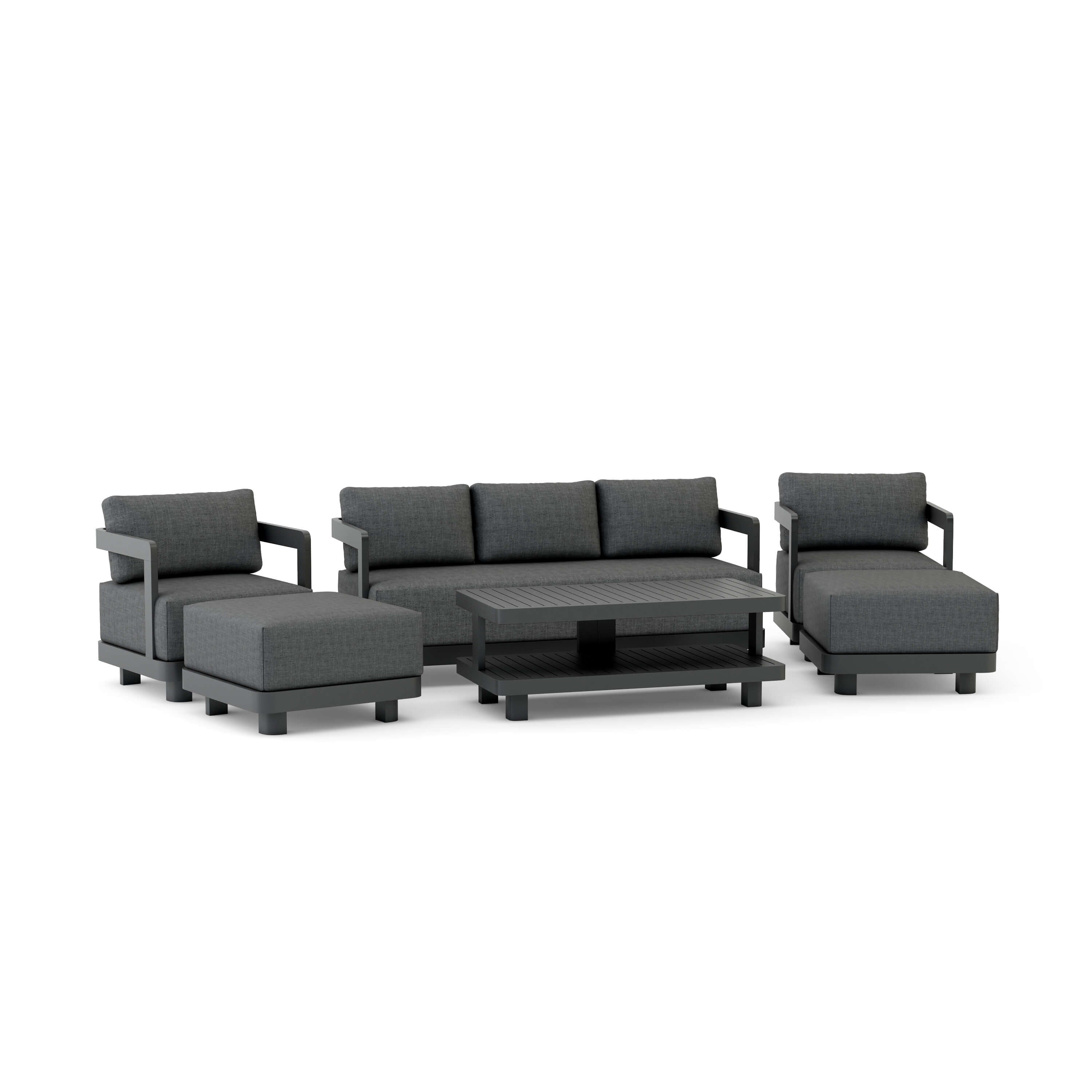 6-Piece Granada Deep Seating Patio Set with Cushions - Outdoor Furniture for Garden, Poolside & Backyard Relaxation
