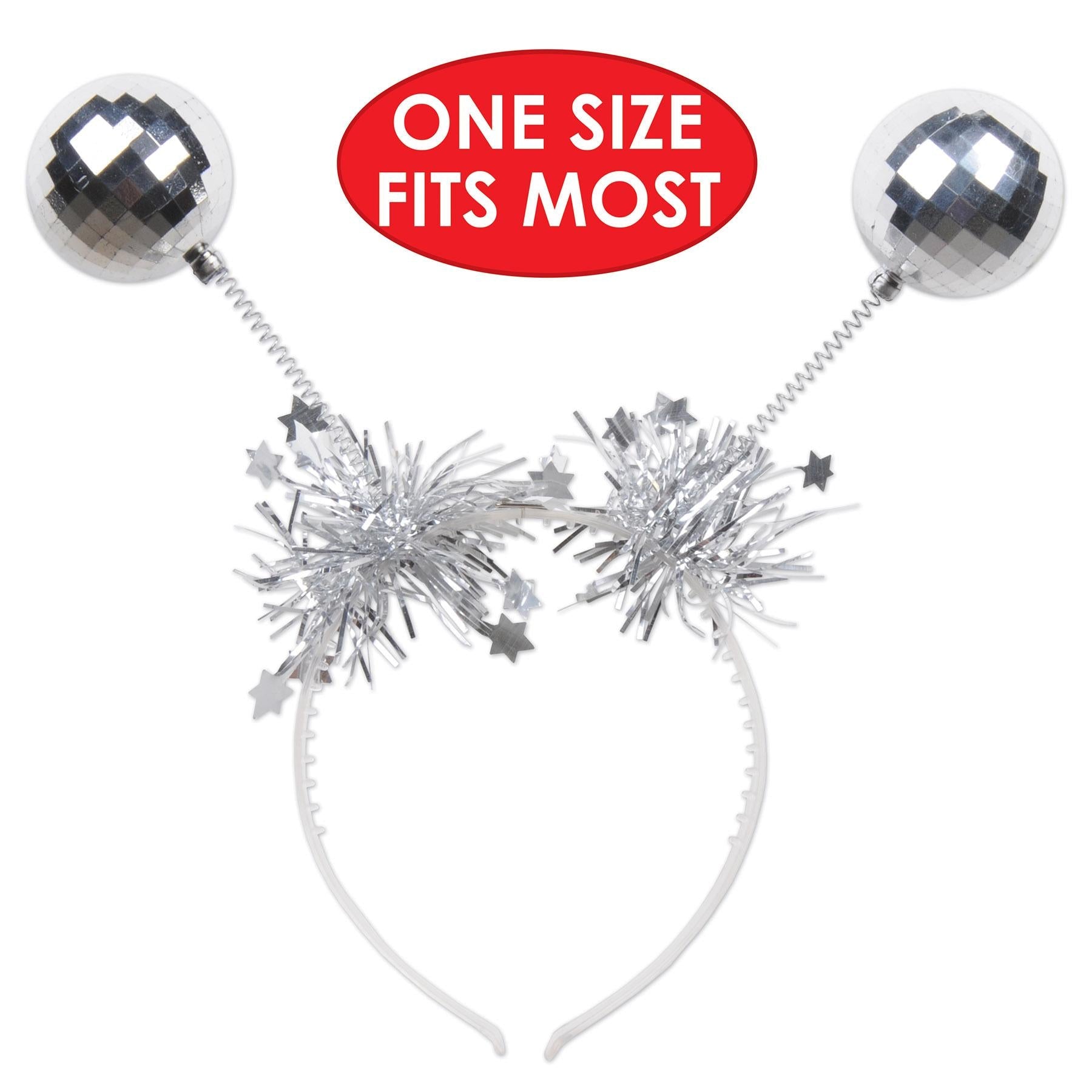 12 Pack Beistle Christmas Silver Ball Boppers - Party Decorations for Holiday Celebrations, New Year's Eve, and Festive Gatherings