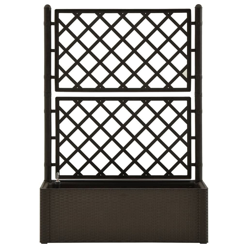 **Raised Garden Bed with Trellis & Self-Watering System - Outdoor Mocha Planter Box for Flowers, Vegetables & Plants - Perfect for Patio, Backyard & Urban Gardening**