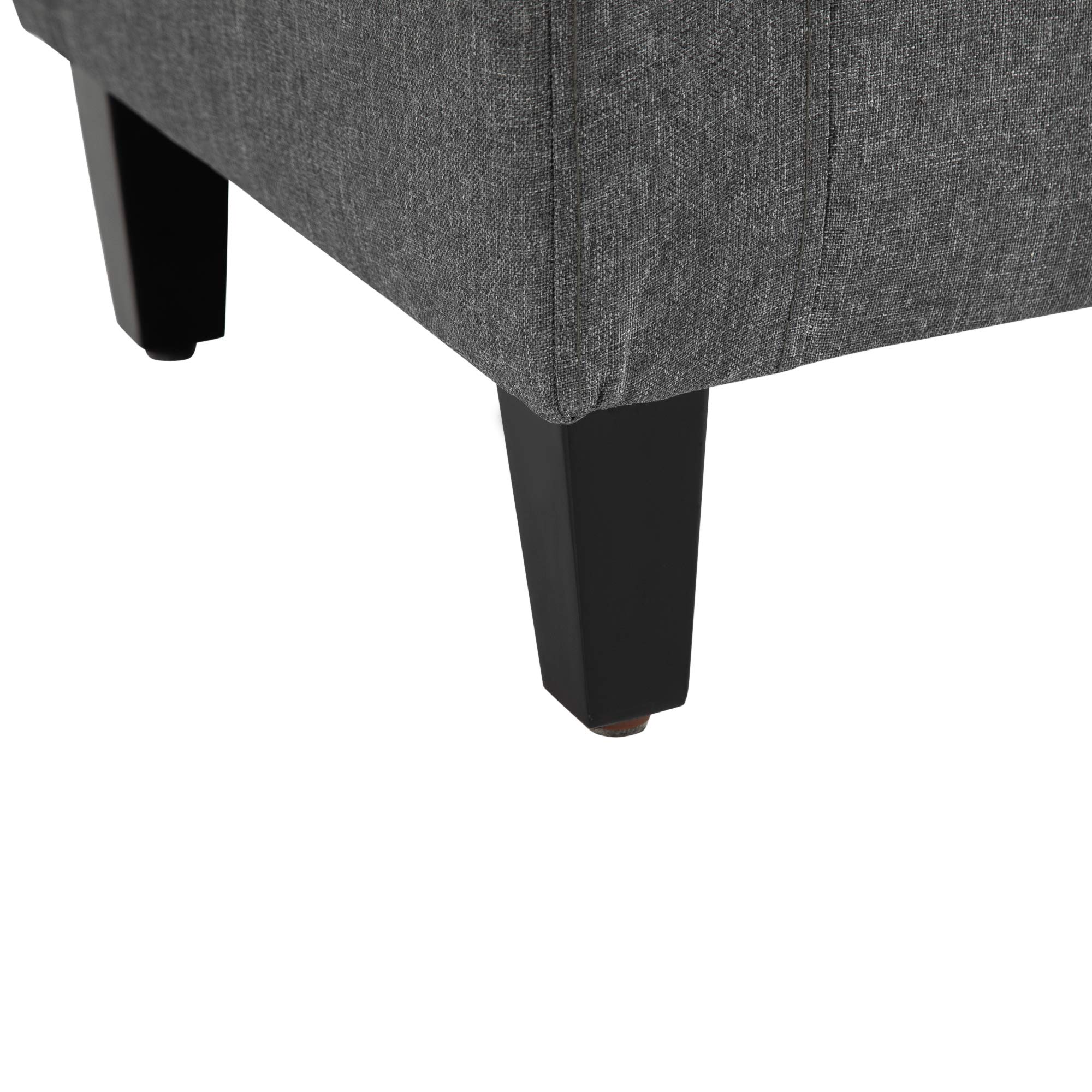 HOMCOM Gray Linen Upholstered Storage Ottoman Bench with Lift Top & Button Tufted Design - Perfect for Living Room, Bedroom & Entryway Organization