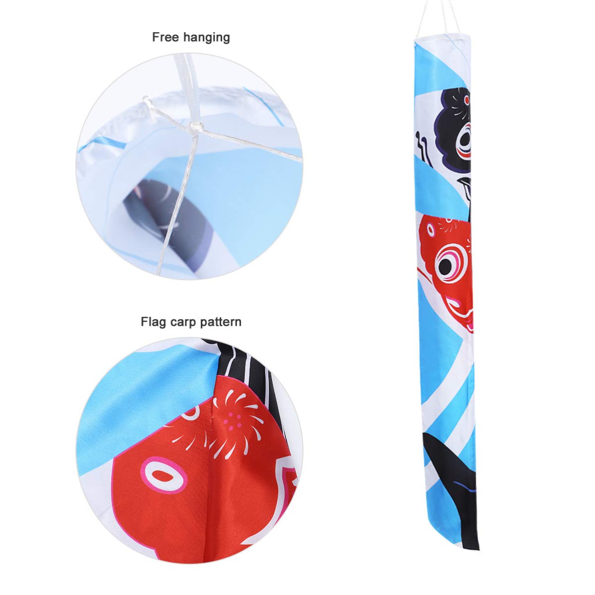 Japanese Carp Streamer Flag - Japandi Style Outdoor Satin Fabric Yard Banner for Spring & Summer Home Decor - Perfect for Garden, Patio, and Asian-Inspired Themed Parties