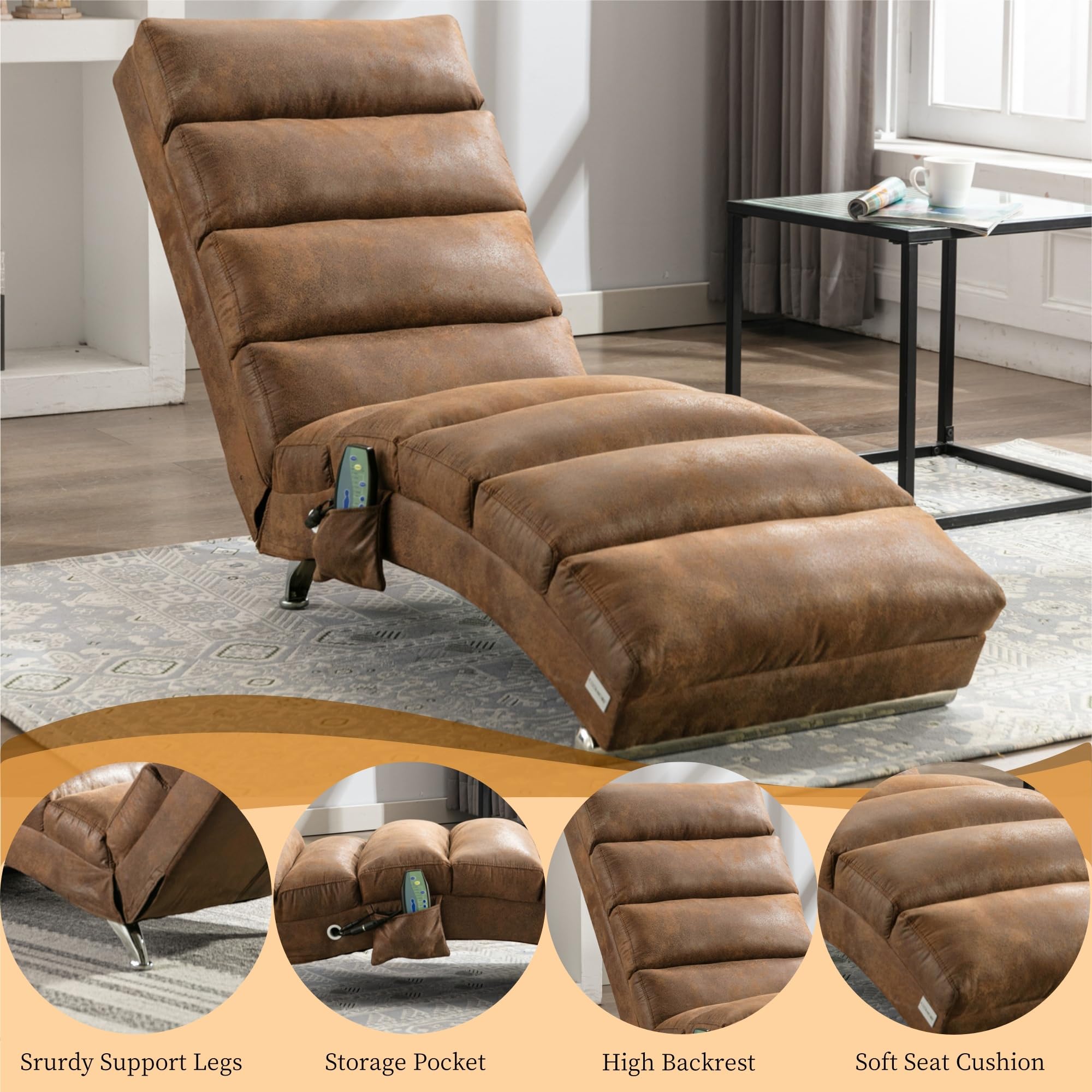 Premium Electric Massage Recliner Chair - Modern Linen Upholstered Sleeper Lounger with Adjustable Positions for Living Room, Bedroom & Office | Relaxing Chaise Lounge for Reading, Napping & TV Watching