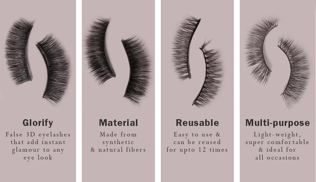 BRONSON PROFESSIONAL No. 213 3D Faux Mink False Eyelashes - Natural Looking Long Lashes (1 Pair) for Eye Makeup & Dramatic Look | Perfect for Weddings, Parties & Daily Wear