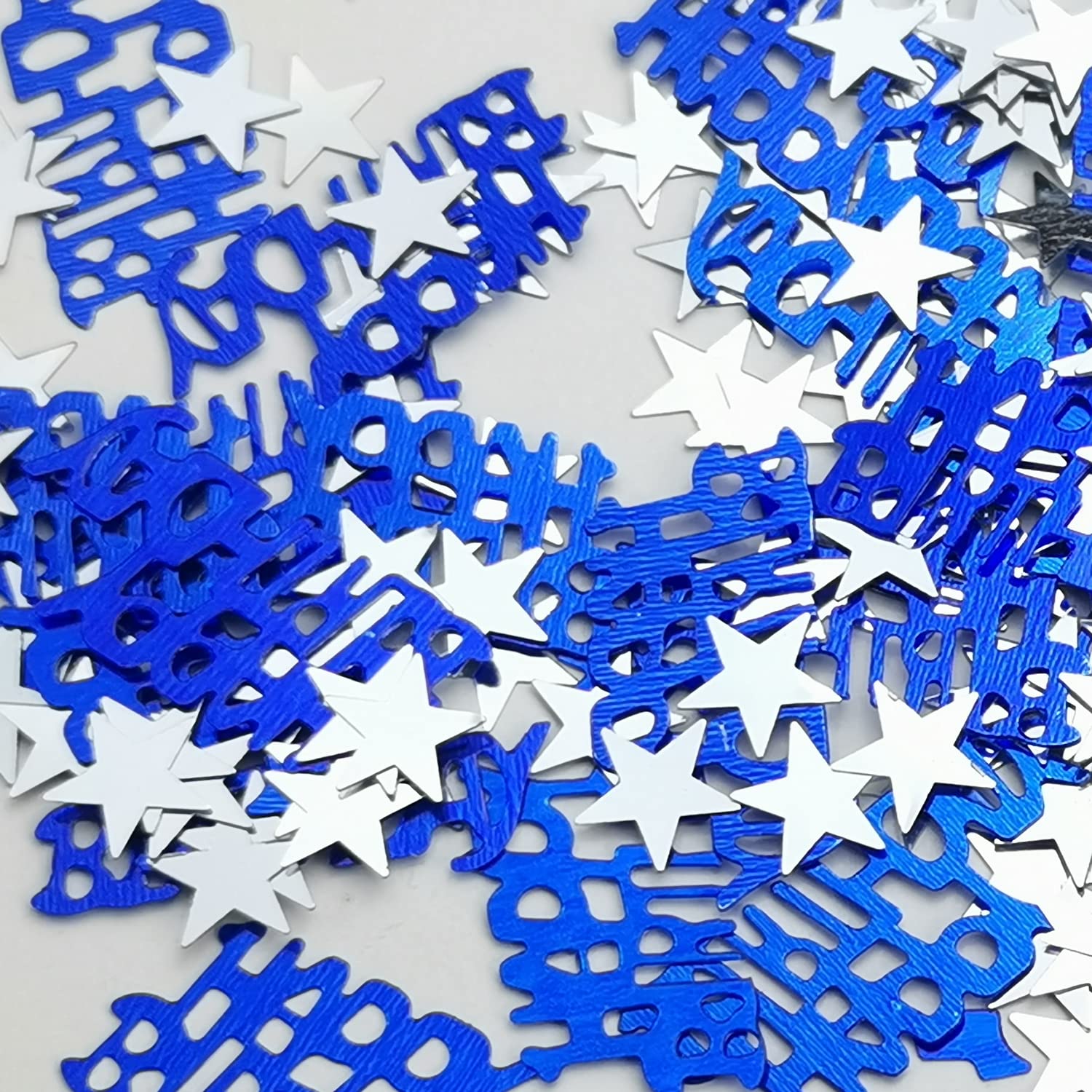 Blue Star Glitter Happy Birthday Confetti for Party Table Decorations - Perfect for Men, Women & Boys Birthday Celebrations - Ideal for Cake Toppers, Gift Wrapping & Party Centerpieces