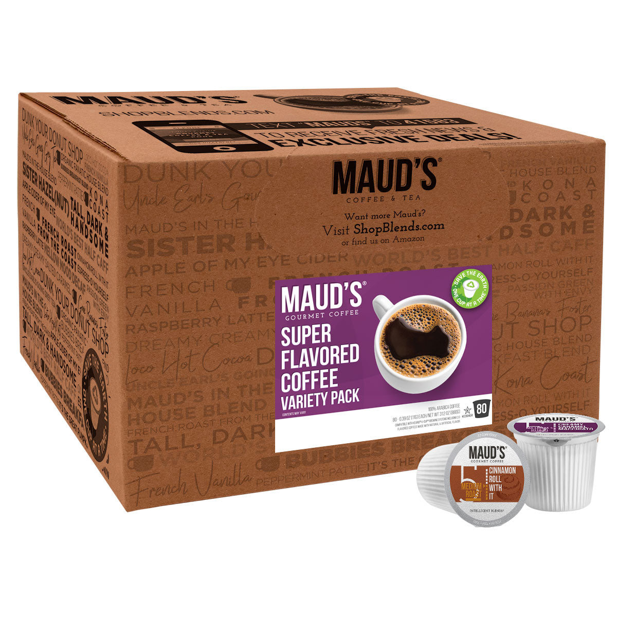 Premium Maud's Super Flavored Coffee Pods Variety Pack - 16 Delicious Flavors for Keurig Brewers | Perfect for Home, Office & Gifts