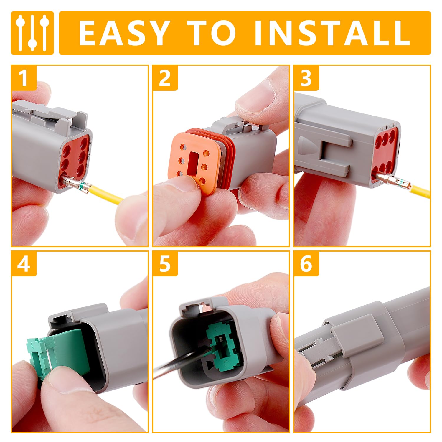 Knoweasy 540PCS Deutsch DT Connectors Kit with KN16 Crimper Tool - 2/3/4/6/8/12 Pin Automotive Electrical Connectors Set with Removal Tool for Trucks, Marine & Construction Vehicles | Waterproof Wiring Harness Repair & Electrical System Maintenance