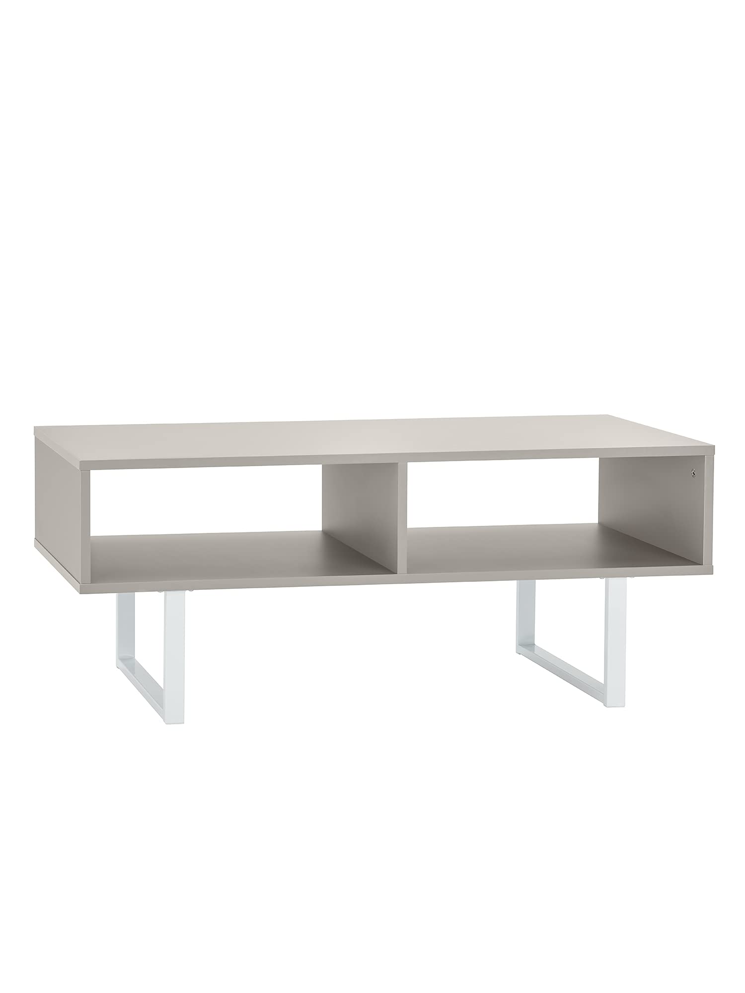ClosetMaid 4962 Rectangular Wood Coffee Table with Storage Shelves, Taupe Finish - Modern Living Room Furniture for Small Spaces, Home Office & Apartment Decor