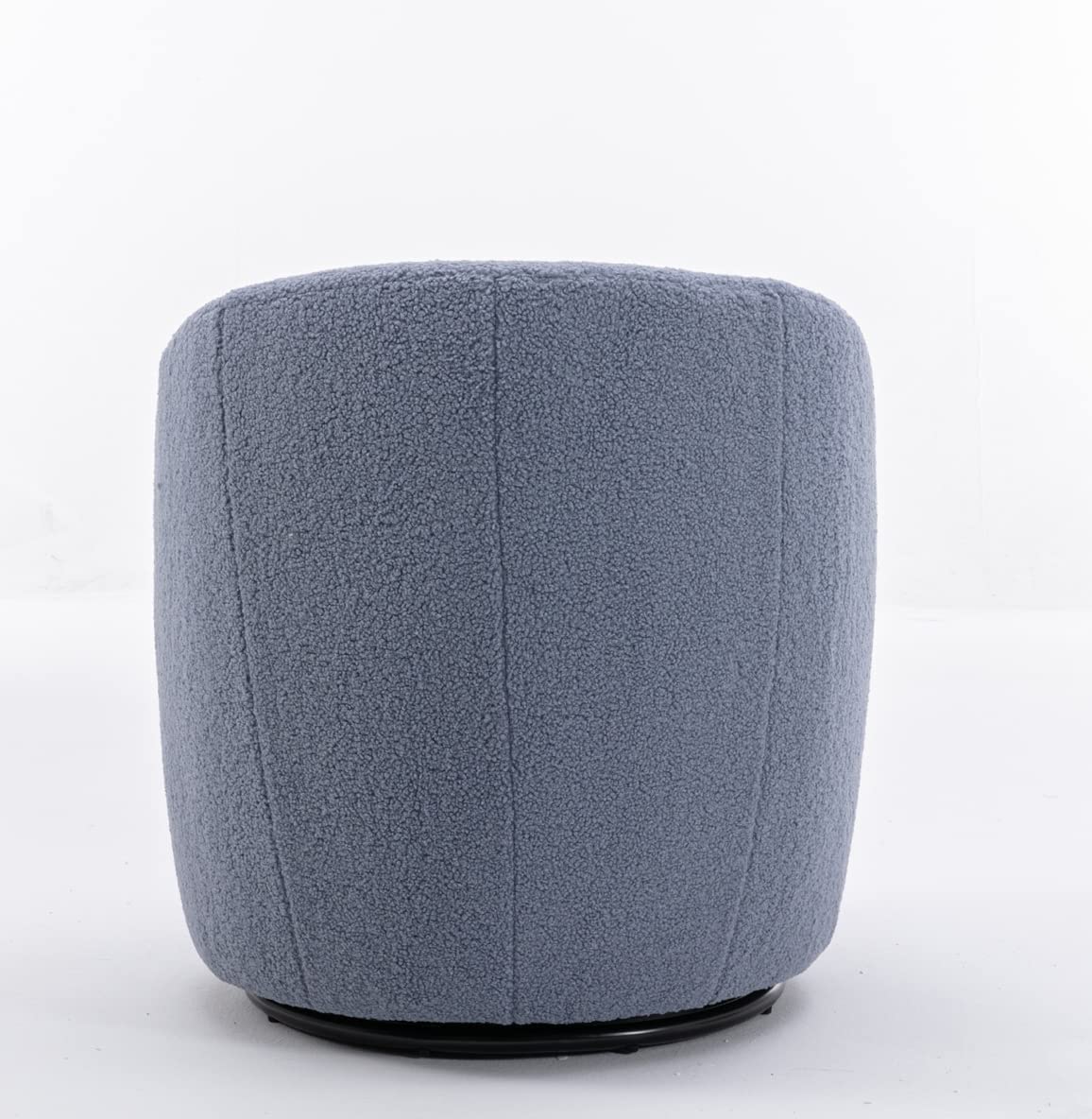 Teddy Boucle Swivel Accent Chair - 360° Rotating Round Barrel Armchair with Upholstered Seat for Living Room, Bedroom & Office - Cozy Reading Chair in Light Blue for Relaxing, Lounging & Home Decor