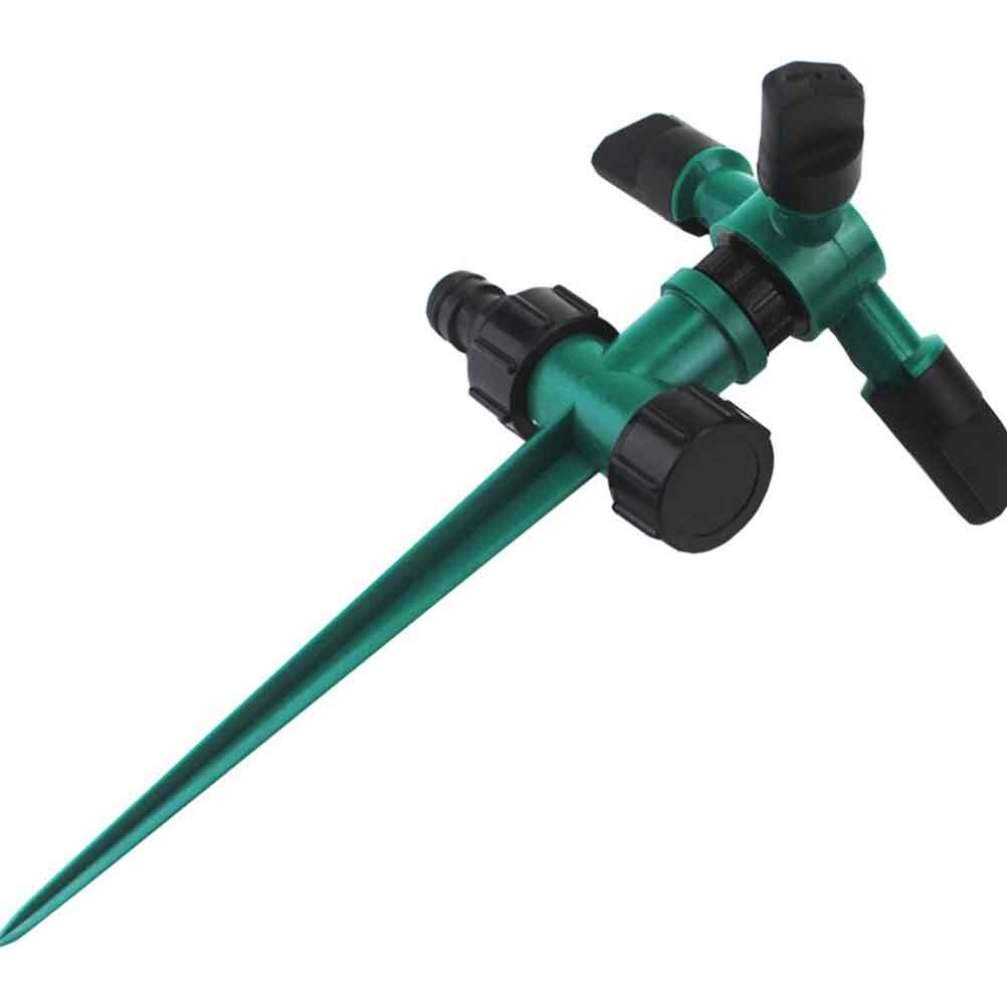 Happyyami 360 Degree Rotating Garden Sprinkler - Adjustable Lawn Watering Tool with Ground Insert for Yard, Greenhouse & Garden Irrigation System | Perfect for Grass, Plants & Flower Beds (Dark Green)