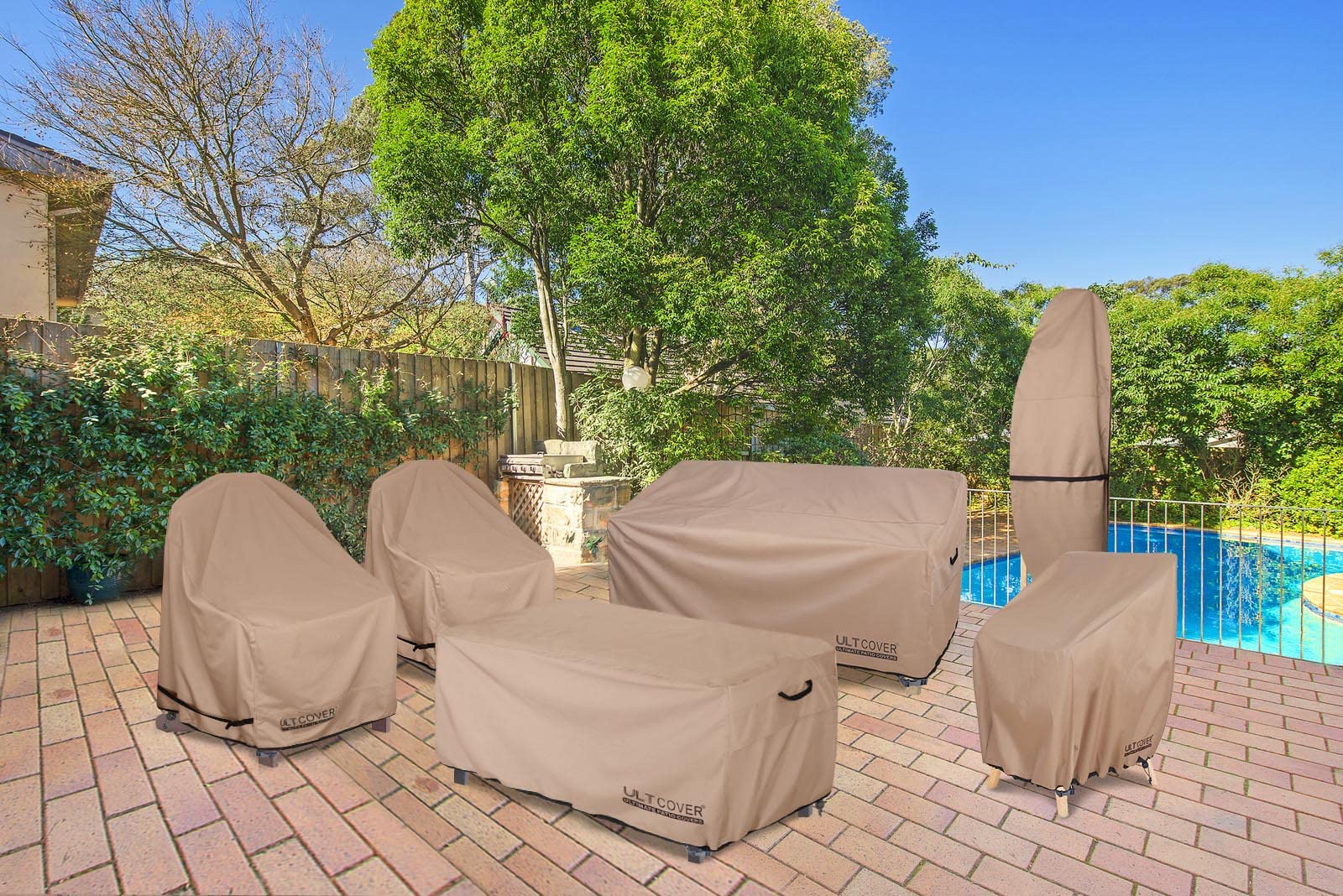 ULTCOVER Waterproof Outdoor Deep Seat Sofa Bench Cover 104W x 40D x 35H Inch - Heavy Duty Patio Furniture Protection for Rain, Snow & Sun - Perfect for Sectional Couches, Garden Benches & Backyard Seating