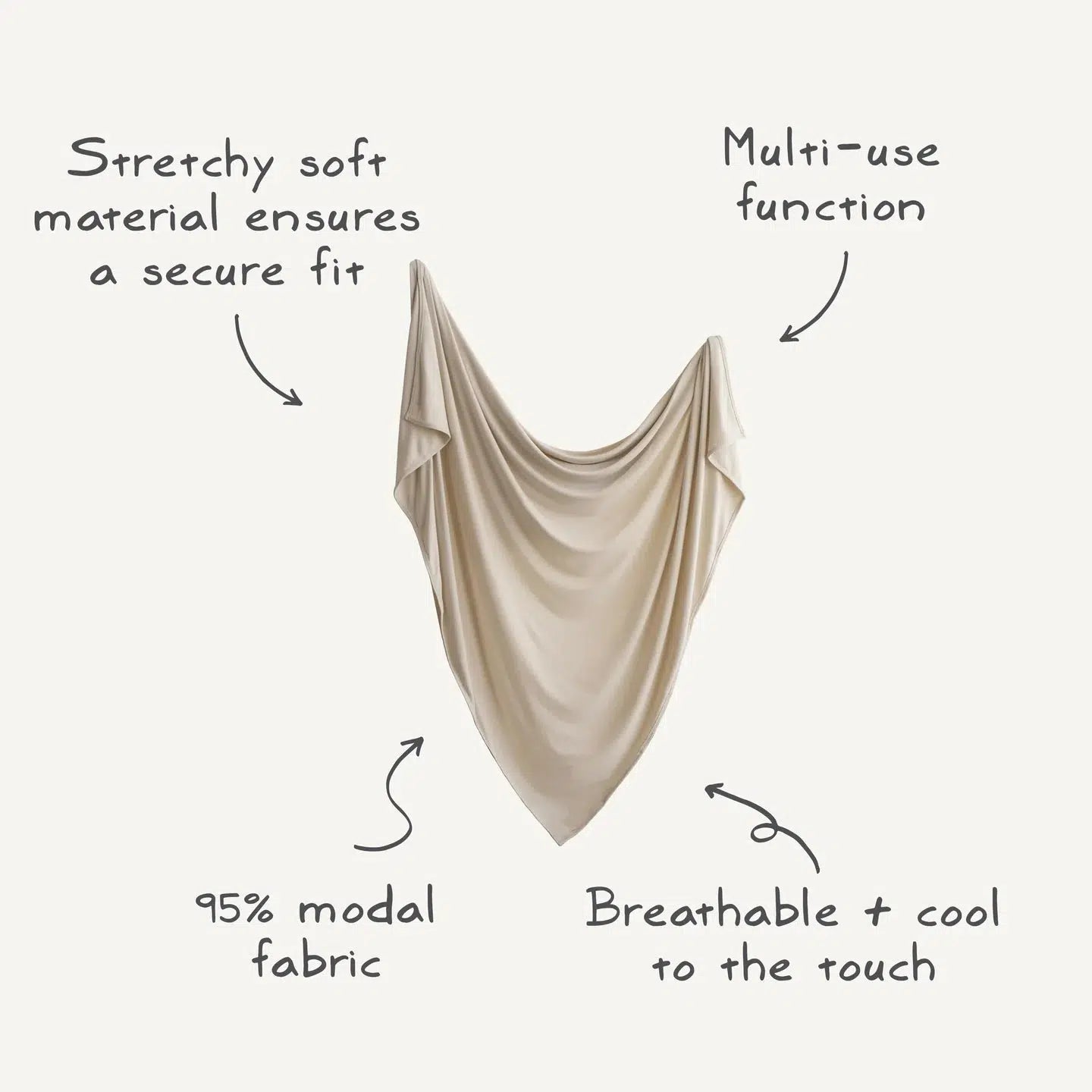 Mushie Stretchy Swaddle Blanket - Soft Baby Wrap for Newborns | Rainbow Design | Perfect for Swaddling, Nursing & Comfort | Organic Cotton Baby Blanket