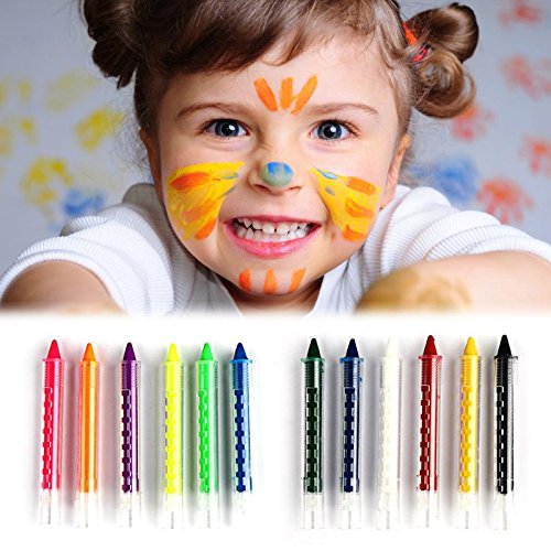 6-Color Face Paint Pencils for Kids - Party & Christmas Makeup