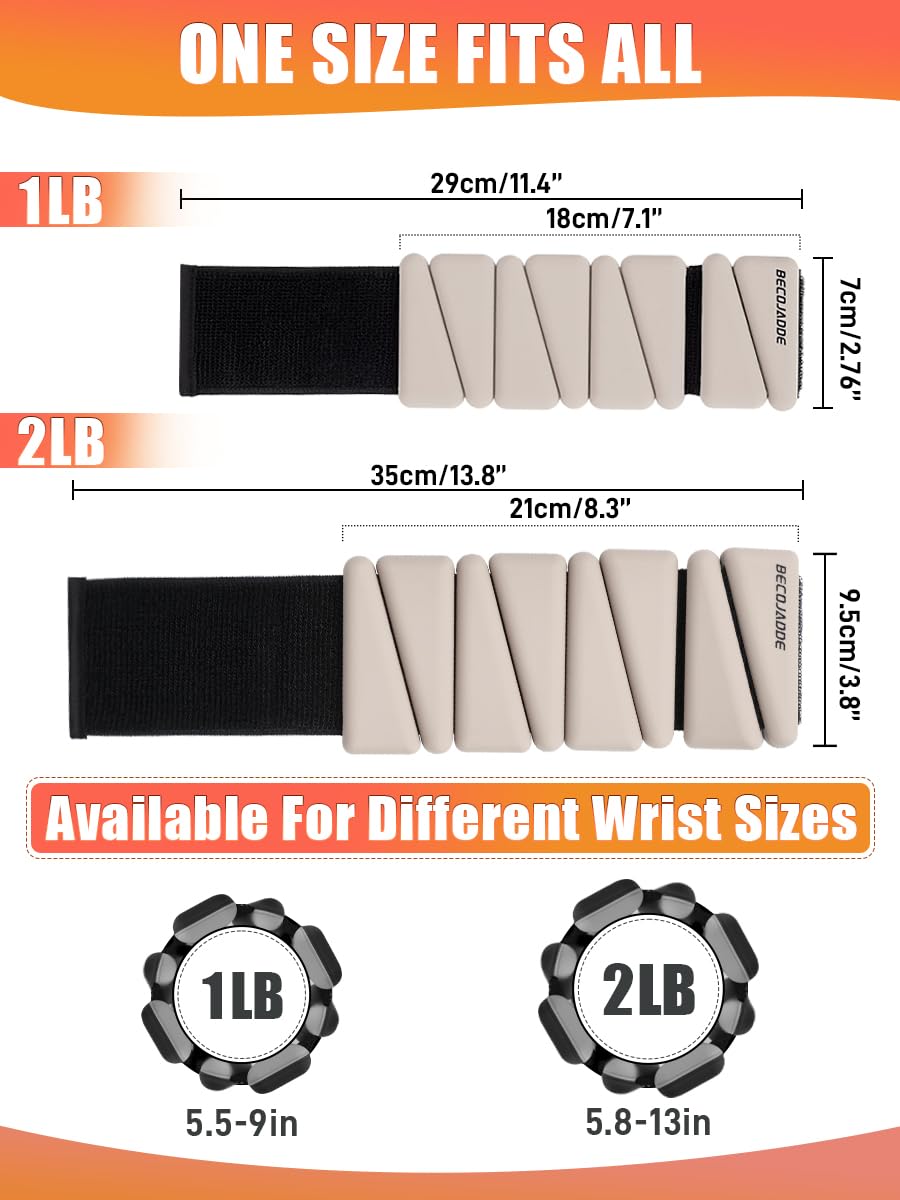 Adjustable Wrist & Ankle Weights Set (1lb & 2lb) - Strength Training Weights for Walking, Running, Yoga, Pilates - Ideal for Home Workouts & Fitness Training for Women & Men