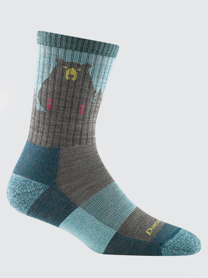 Darn Tough 1970 Bear Town Micro Crew Lightweight Hiking Socks for Women - Cushioned Comfort for Outdoor Adventures, Trail Running & Daily Wear