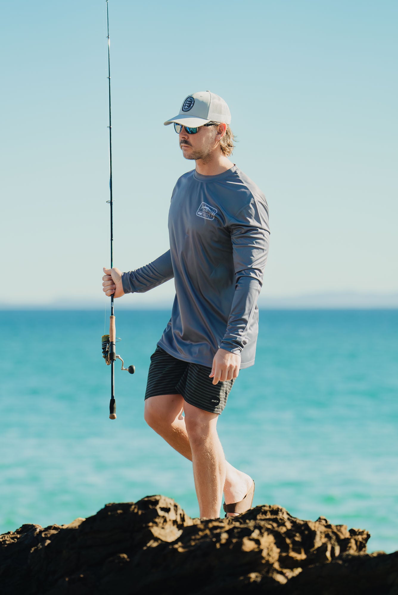 High-Tech Fishing Shirt with Tackle Box - Graphite Performance Wear for Outdoor Anglers | Perfect for Bass Fishing, Fly Fishing & Saltwater Adventures