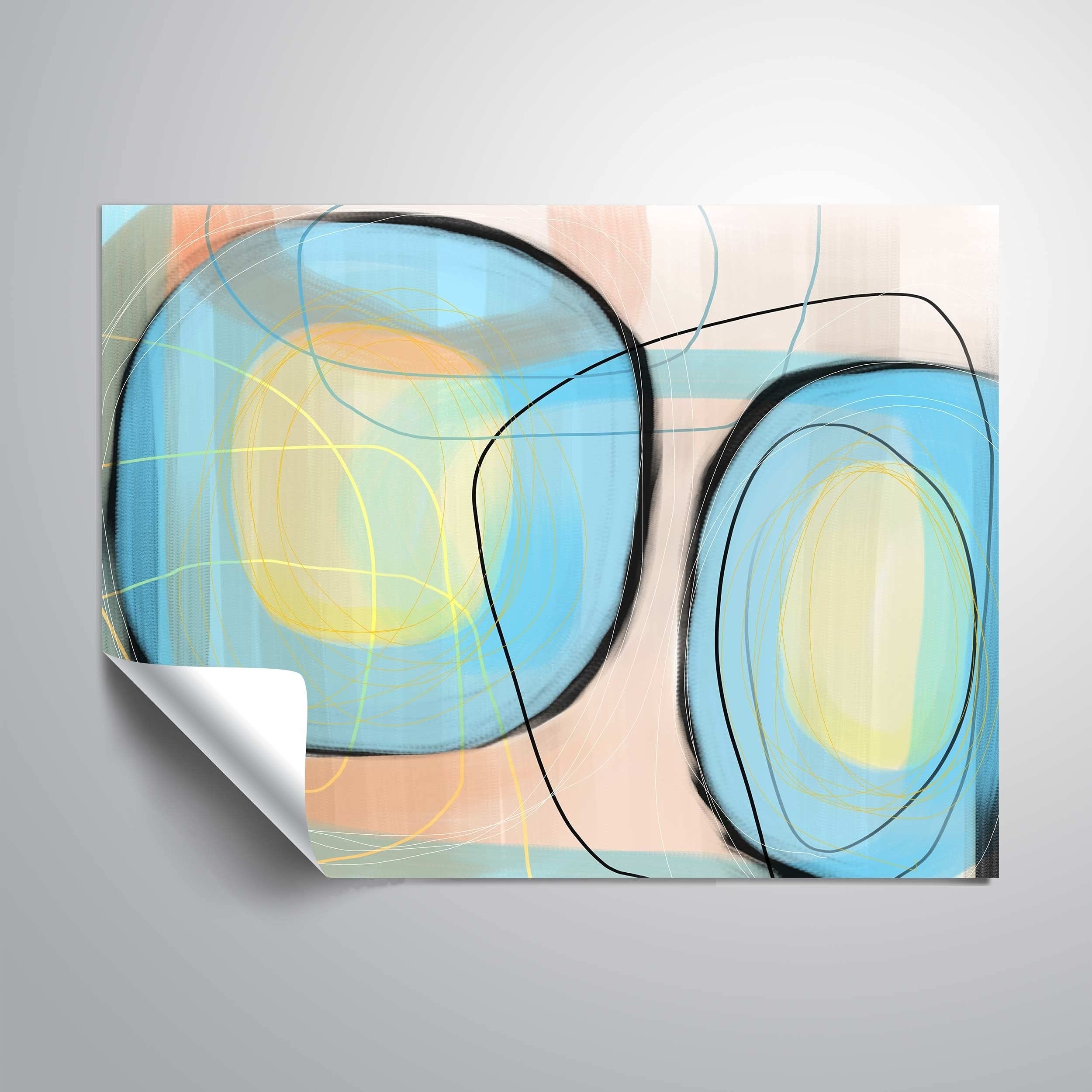 ArtWall Delores Orridge Naskrent 'Robin's Egg' Removable Peel and Stick Wall Art Mural - 36x48 Inches - Perfect for Nursery, Bedroom, Living Room & Office Decor