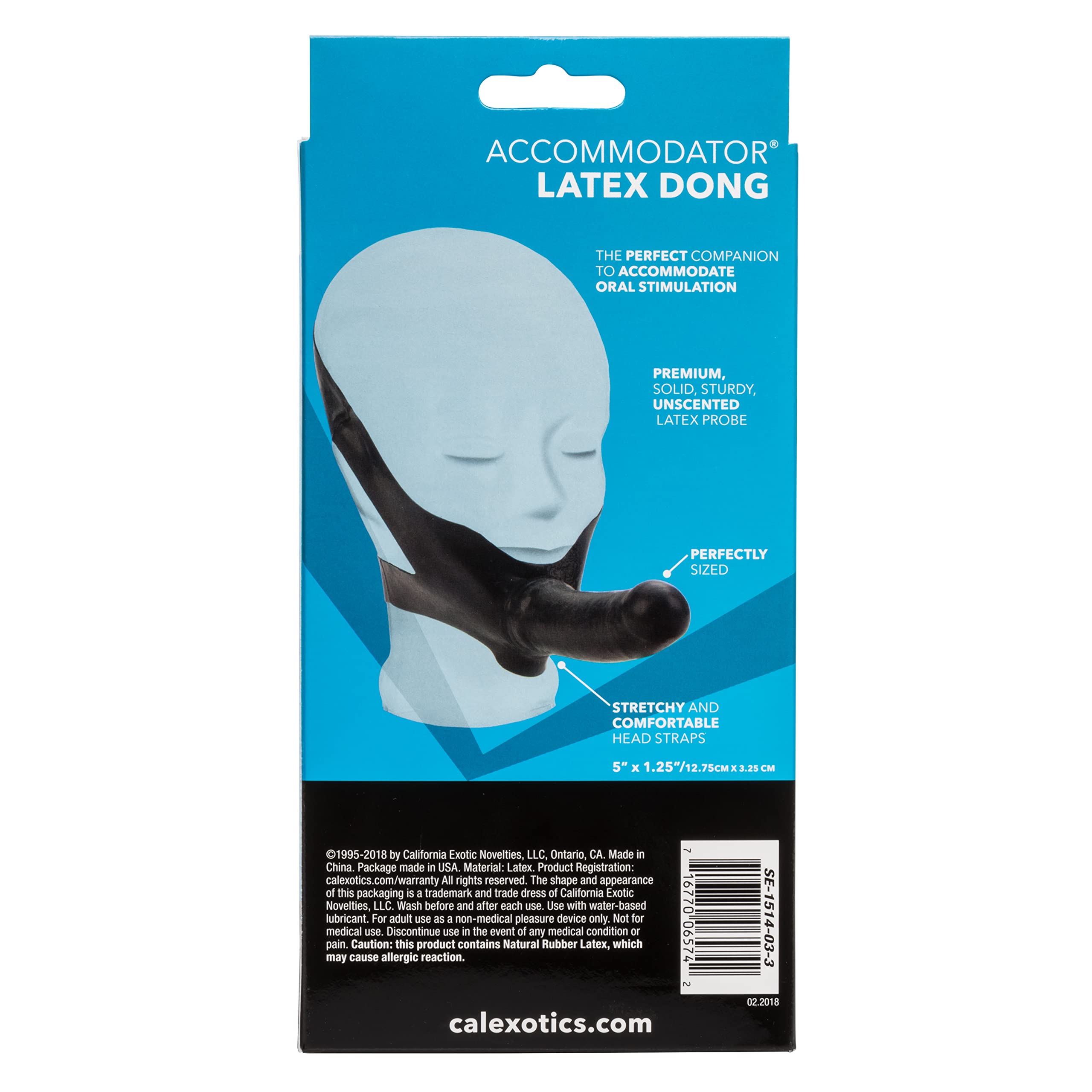 CalExotics Original Accommodator Hands-Free Strap-On Dildo for Couples - Black Latex Adult Sex Toy for Couples Play & Solo Pleasure - Perfect for Bonding & Exploration
