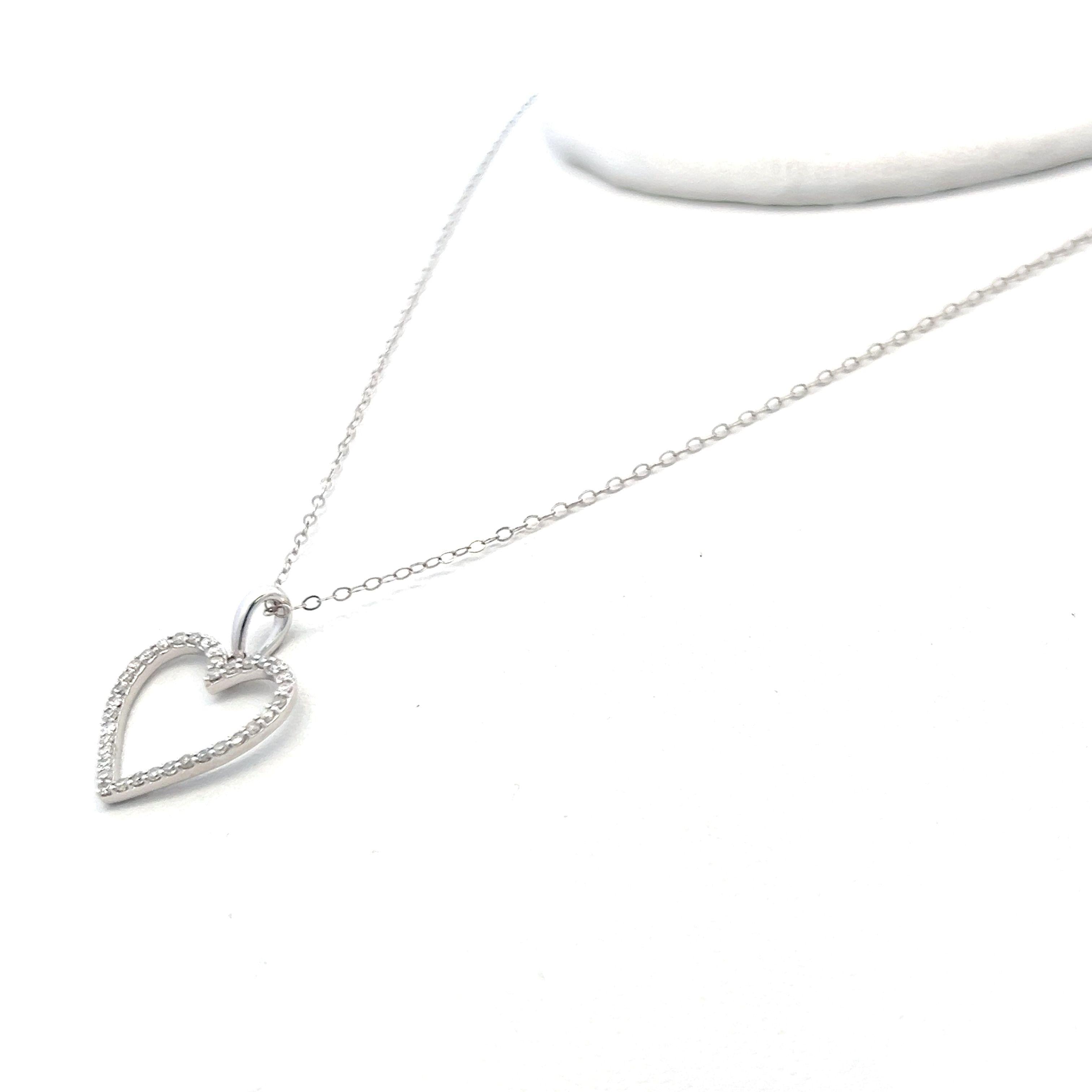 0.17 Carat Round Brilliant H I2 Diamond 14K White Gold Pendant Necklace for Women - Elegant Everyday Jewelry & Perfect Gift for Anniversary, Birthday, Valentine's Day