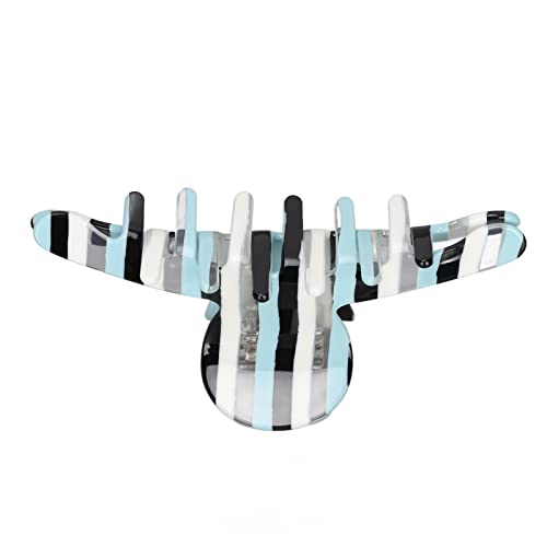 Elegant Medium Hair Claw Clips - Comfortable Hair Clips for Women, Secure Hold for Makeup, Face Wash & Morning Styling (Blue Stripes) | Perfect for Daily Use, Salon Styling & Beauty Routines