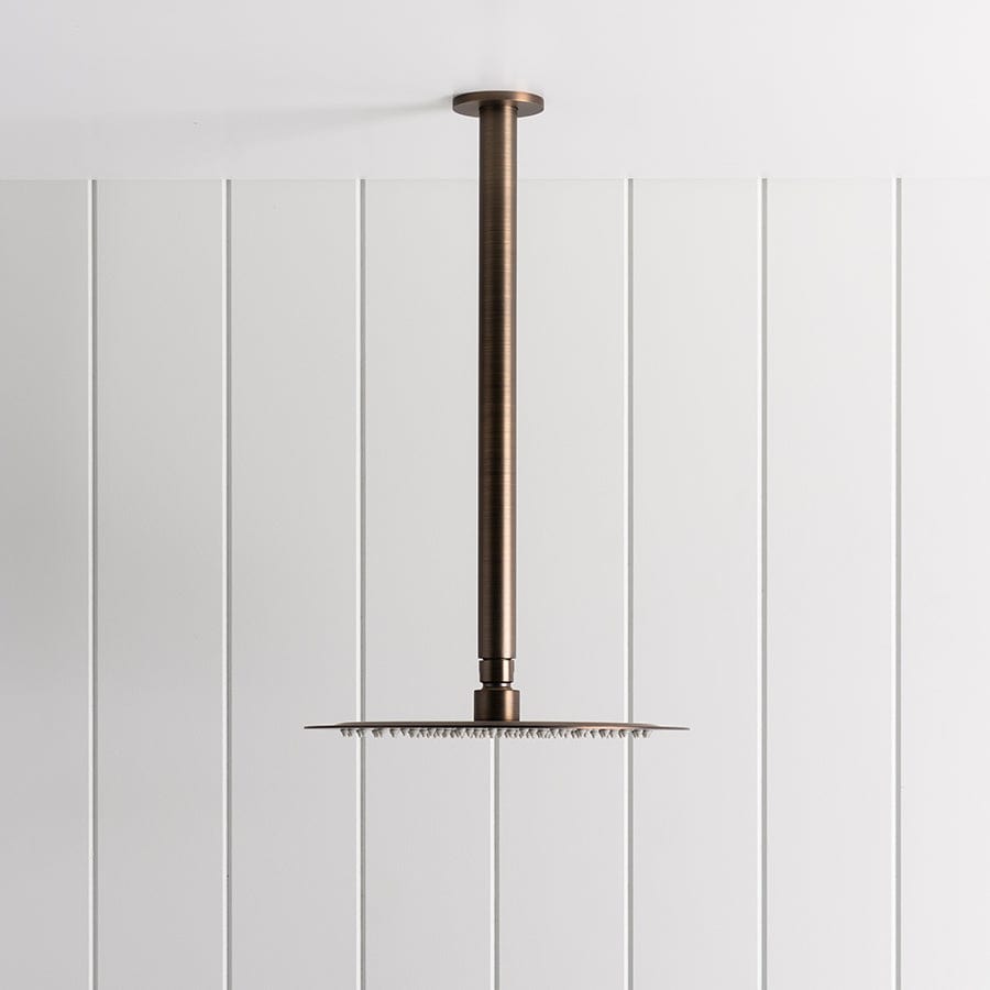 Antique Brass Ceiling Shower Arm and Shower Head - Vintage Style Bathroom Fixture for Luxurious Spa Experience at Home