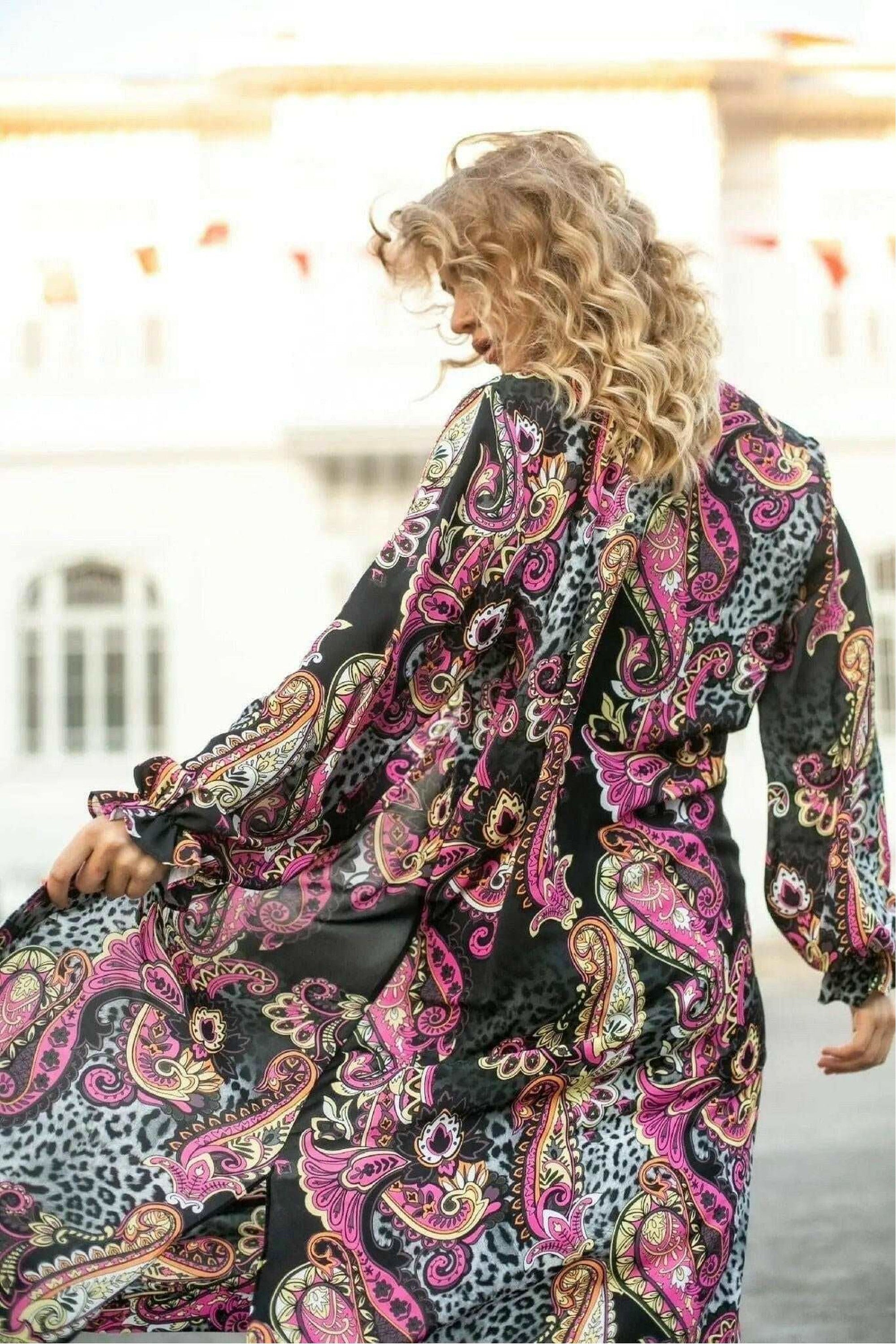 LiLiana Women's Open Front Kimono Robe - Lightweight Floral Lace Cover Up for Beach, Pool, and Lounge Wear