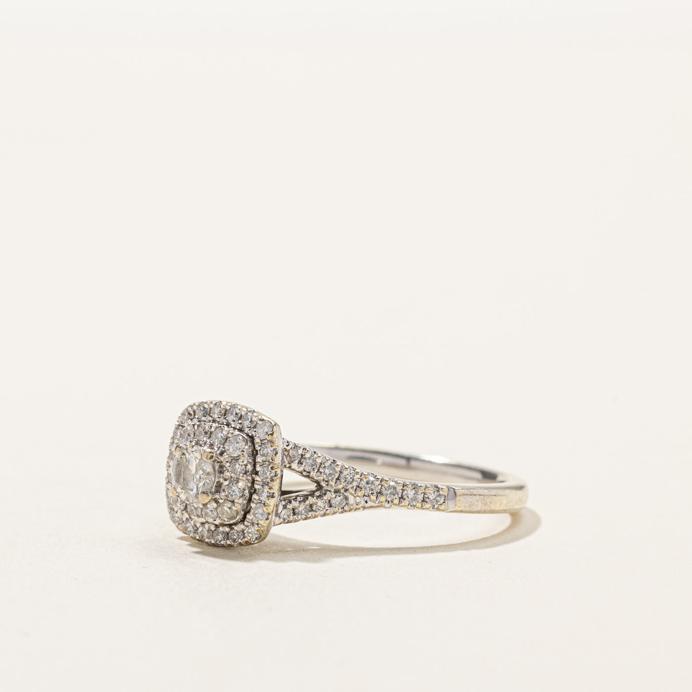 Halo Diamond Engagement Ring 0.48ctw Size 7.25 - Sparkling Round Cut Wedding Band for Proposal, Anniversary & Bridal Jewelry Gift